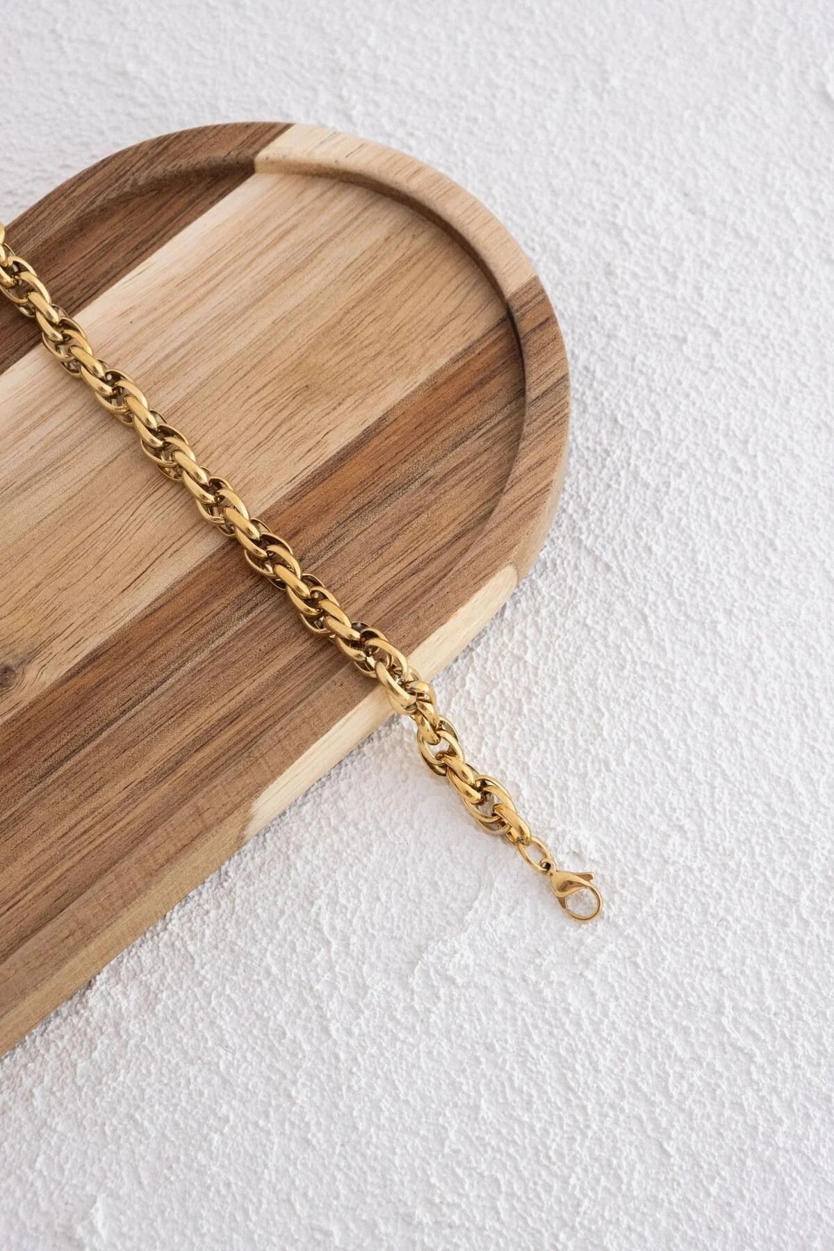 Çelik Burgu Bileklik Büyük Geçmeli Bileklik 5mm Kararmaz 17cm+4cm&21cm