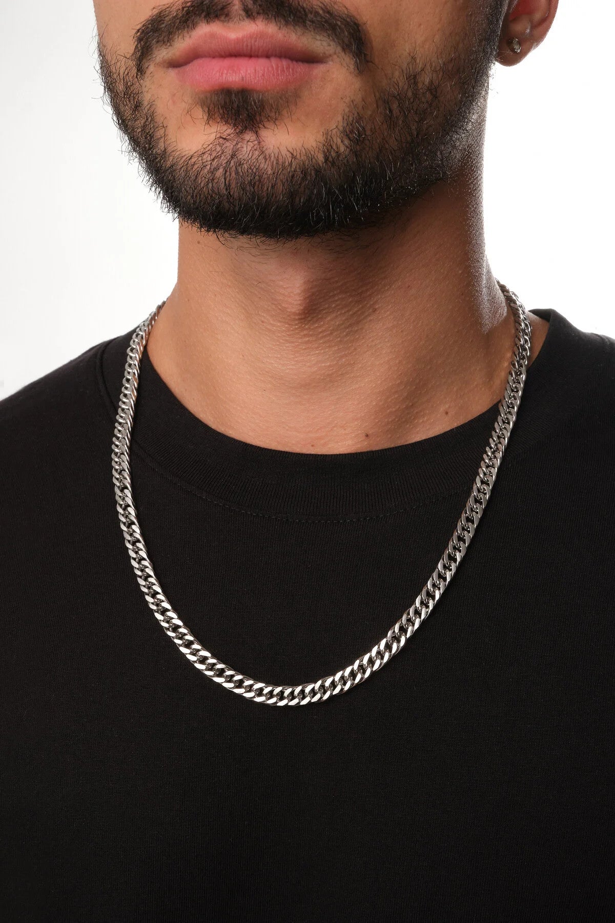 Çelik Almak Gurmet Erkek Zincir Kolye 6mm Kararmaz