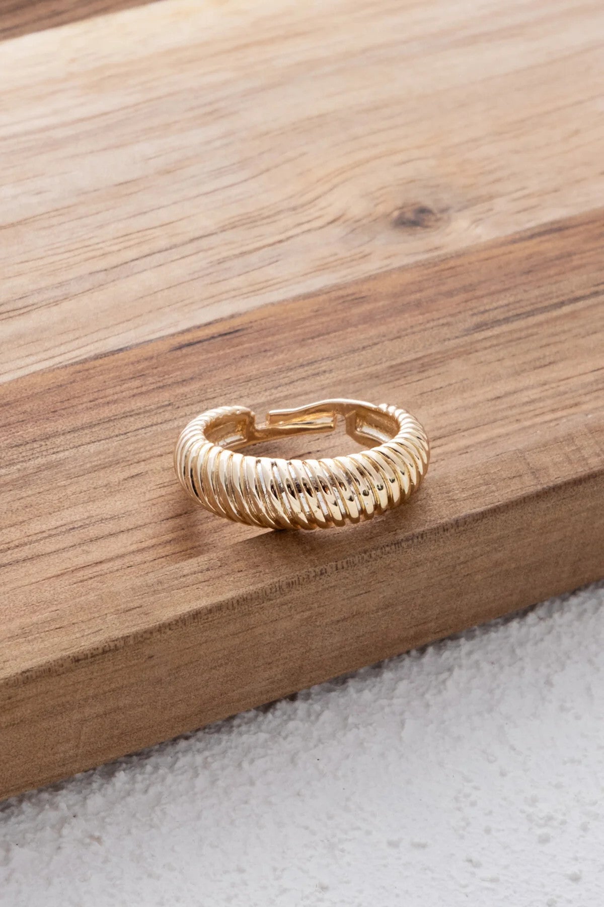 Midye Yüzük Çizgili Plaka İstiridye Free Size Ayarlanabilir Ölçü