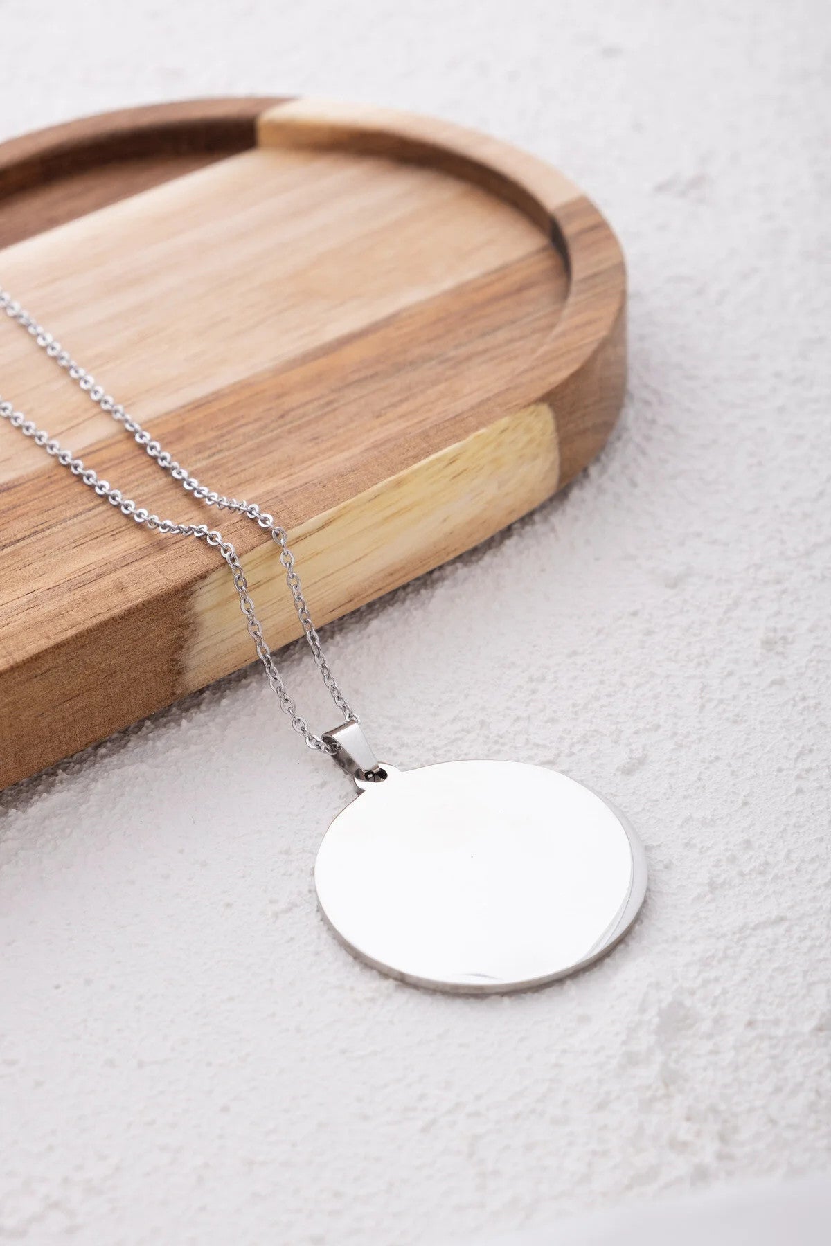 Çelik Çember Kolye Kararmaz Yuvarlak Künye