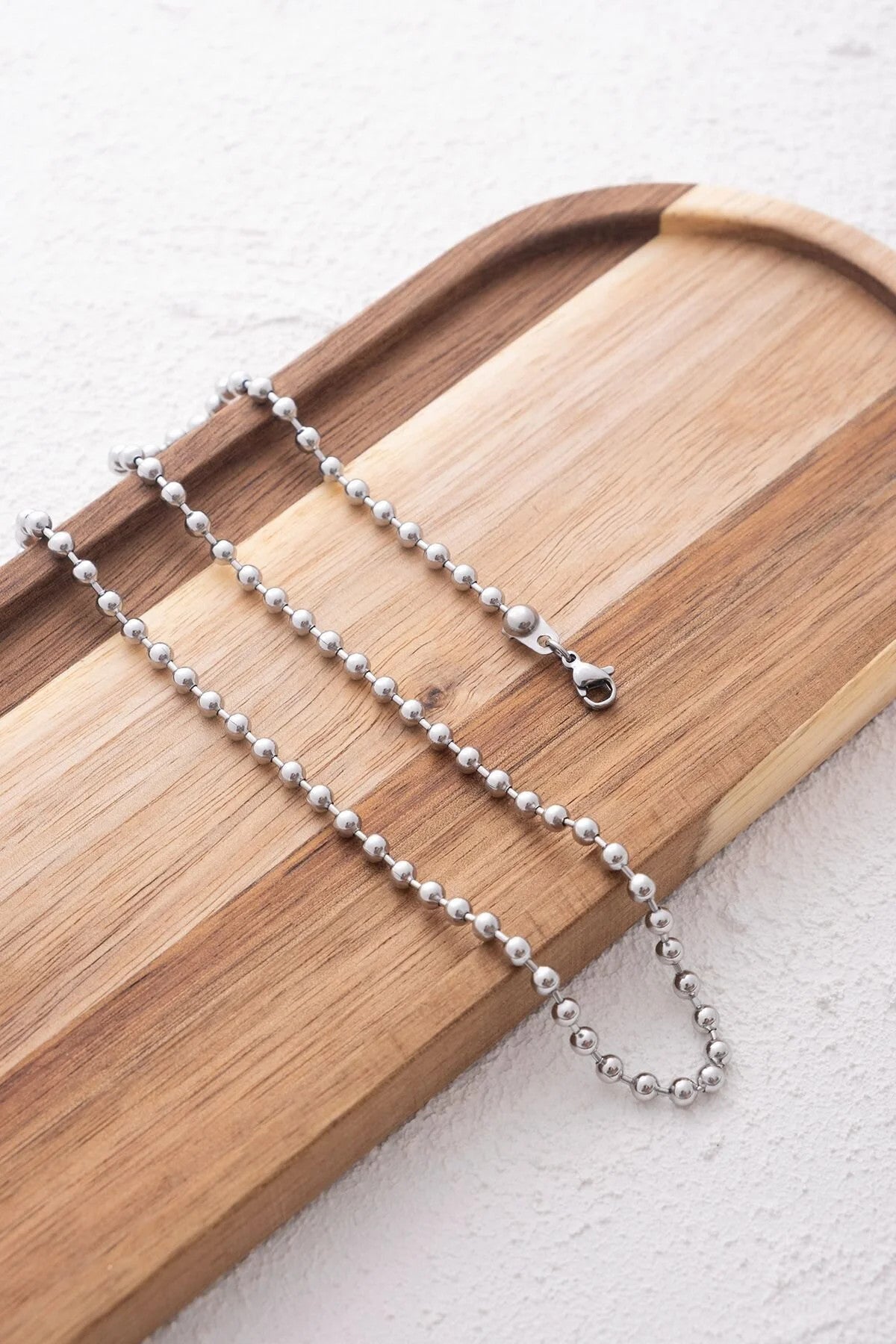 Çelik Top Dorika Zincir Kolye Top Boncuk Zincir 3mm Kombinlik