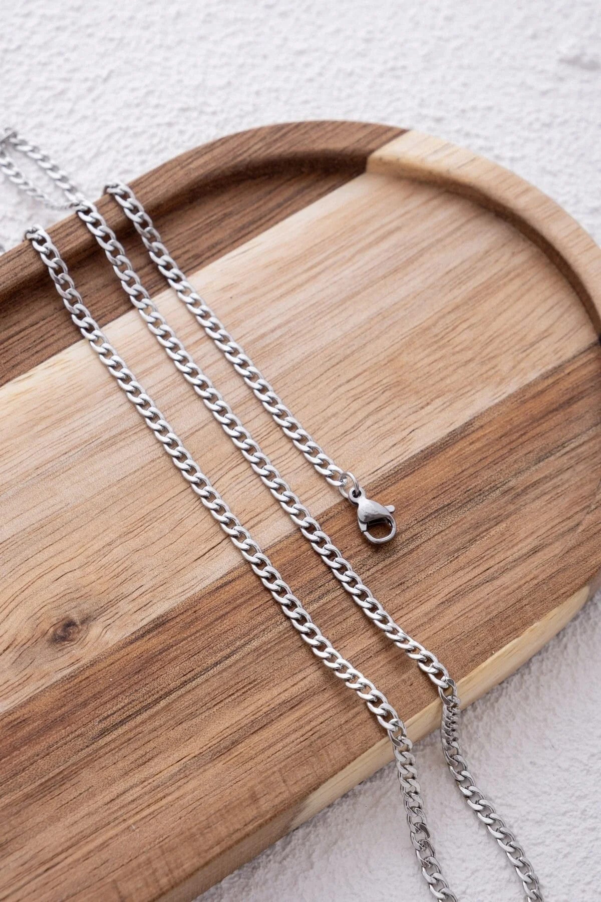 Çelik İnce Gurmet Zincir Kolye Kararmaz 3mm Unisex