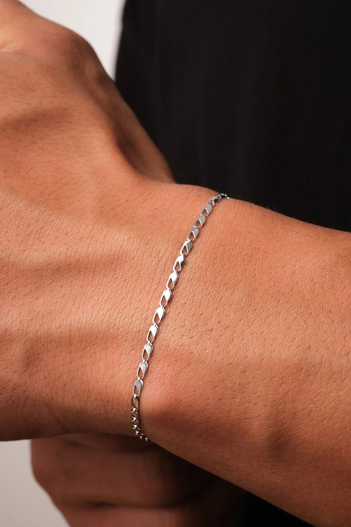 Çelik Papağan Zincir Erkek Bileklik 2mm Kararmaz 20cm