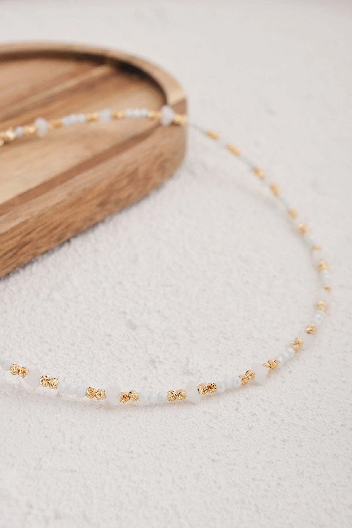 Kristal Kuvars Doğal Taş Kolye 40cm+5cm El İşi Özel Yapım Gerçek Kuvars Taşı