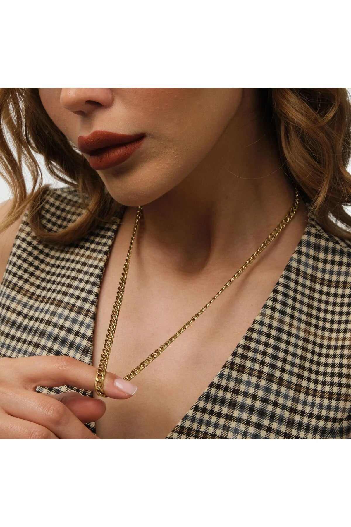 Çelik Küba Zincir Kolye Forse Zincir Kararmaz