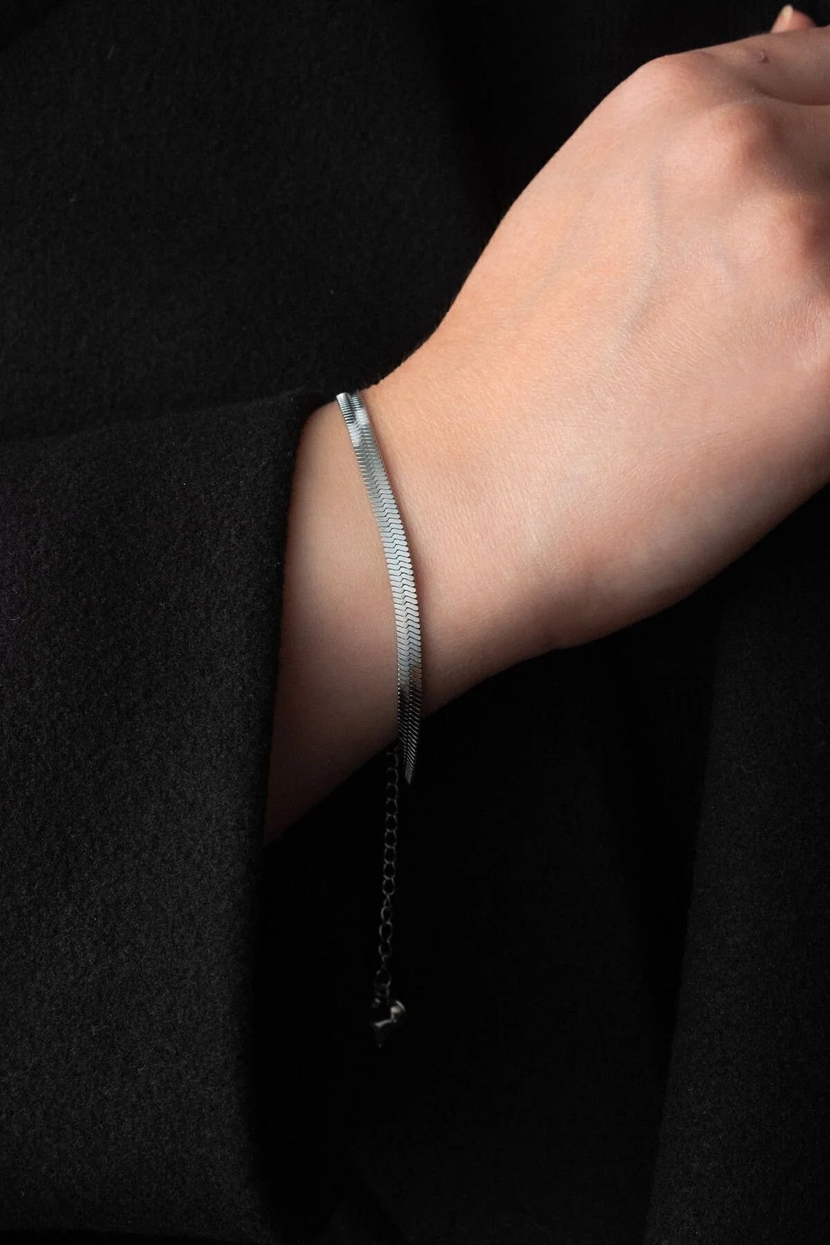 Çelik İtalyan Zinciri Bileklik 18cm+5cm Kararmaz