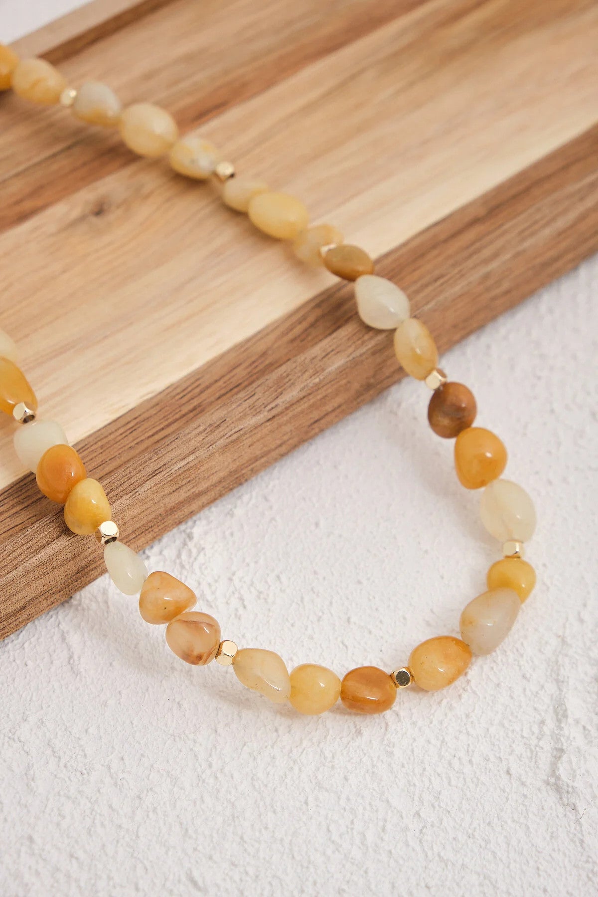 Akik Doğal Taş Kolye 40cm+5cm El İşi Özel Yapım Gerçek Turuncu Akik Taşı