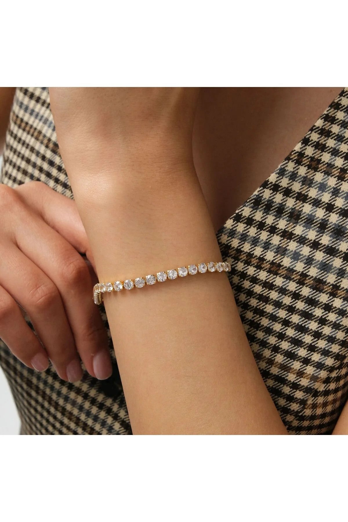 Vıp Seri Su Yolu Bileklik Tek Taş Sıralı Suyolu Bilezik