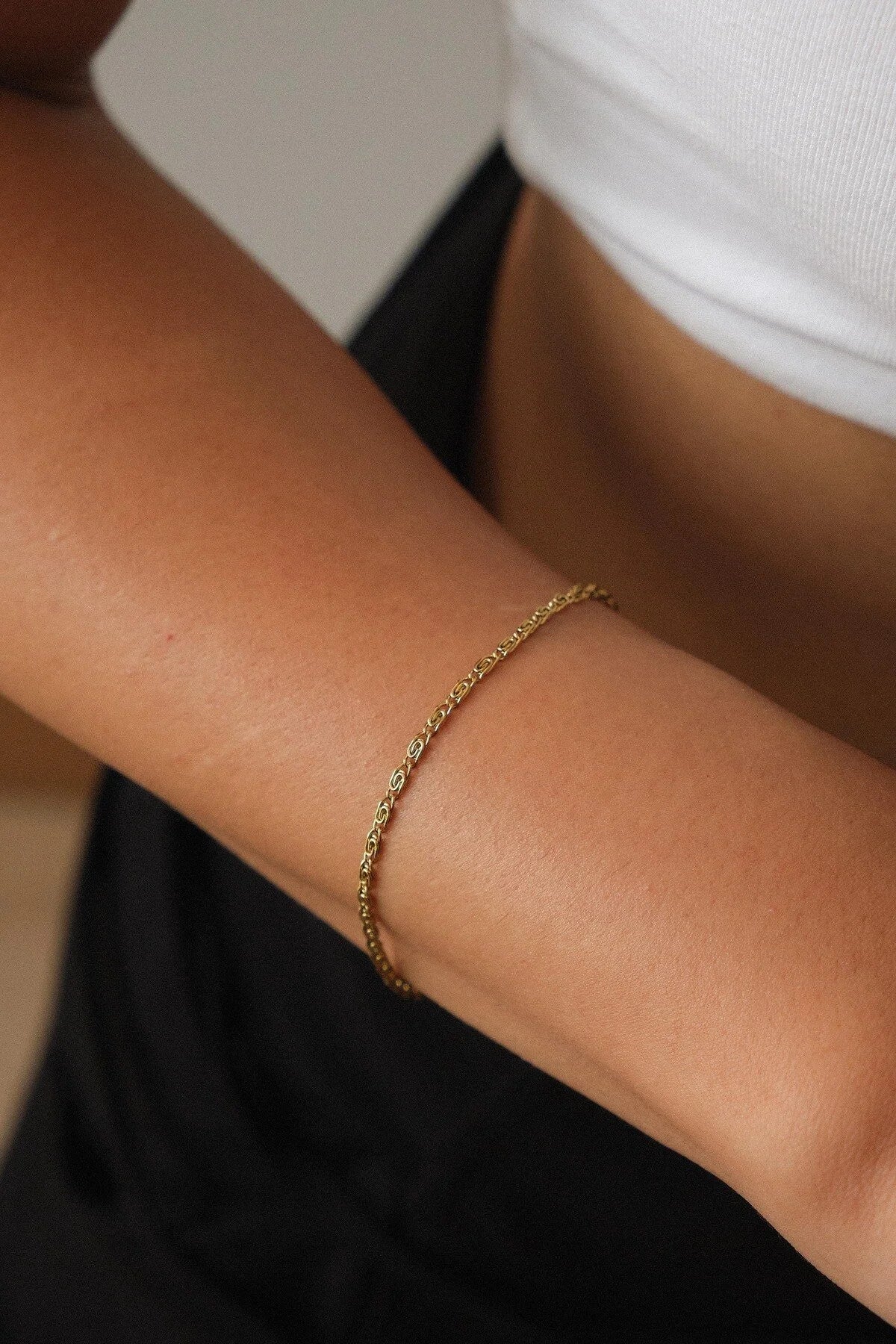 Çelik İnce Ataç Model Zincir Bileklik Minimal Zincir Salyangoz Kararmaz 2mm 17cm+4cm&21cm