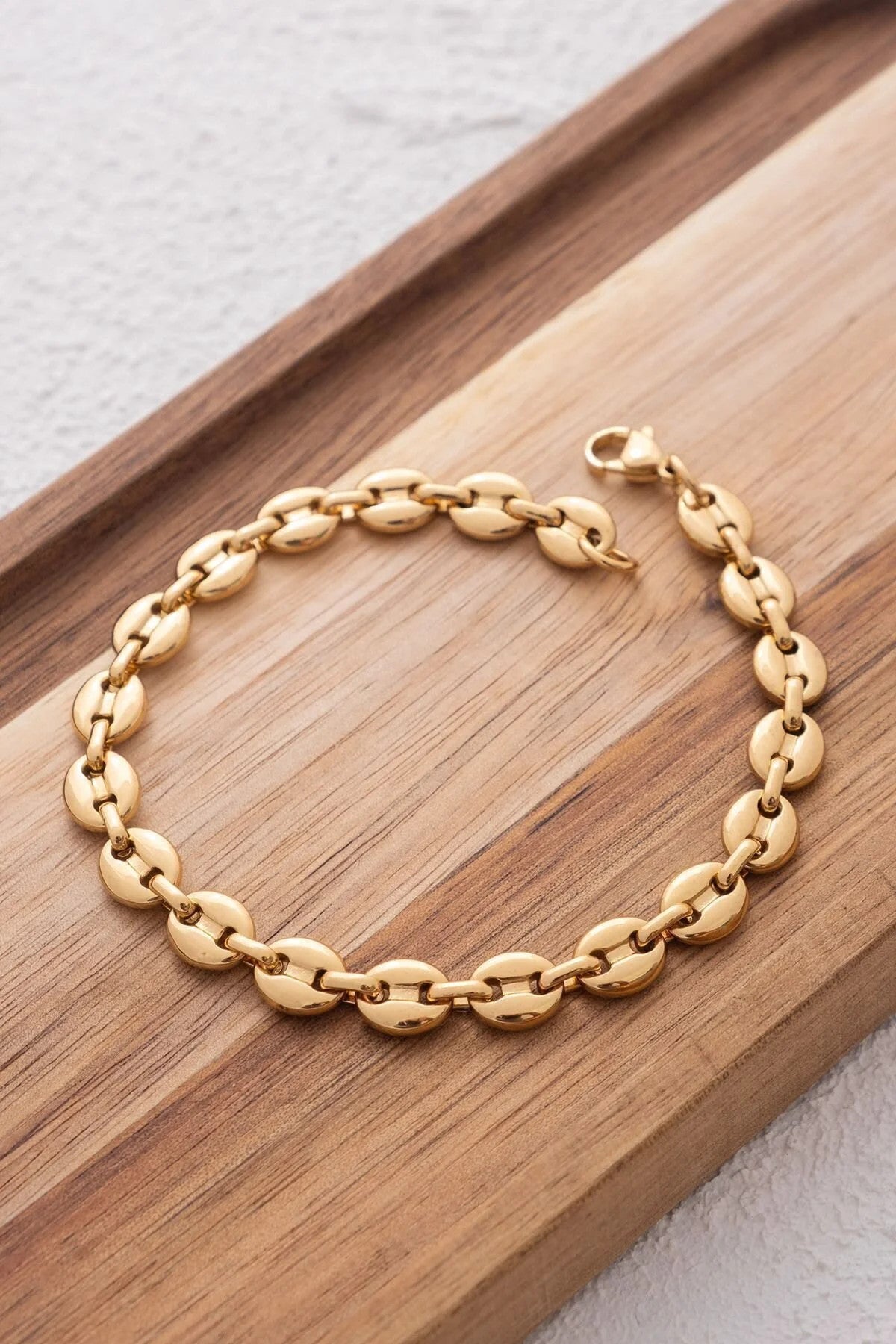 Çelik Gemici Model Zincir Halhal Günlük Kullanıma Uygun Kararmaz Kahve Çekirdeği Halhal 5mm 22cm 4cm