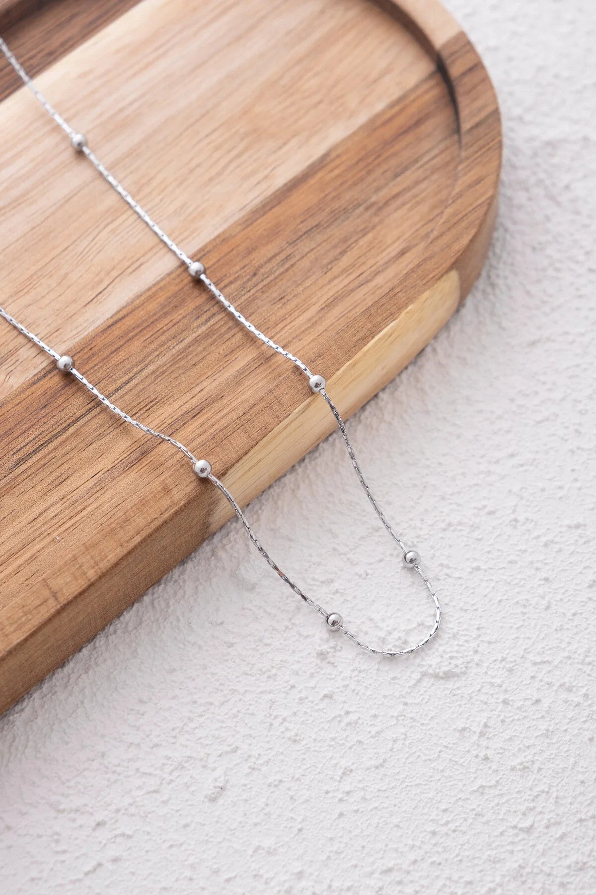 Çelik Toplu Ince Dorika Zincir Kolye Ince Burgu Zincir 1mm Zarif Minimal