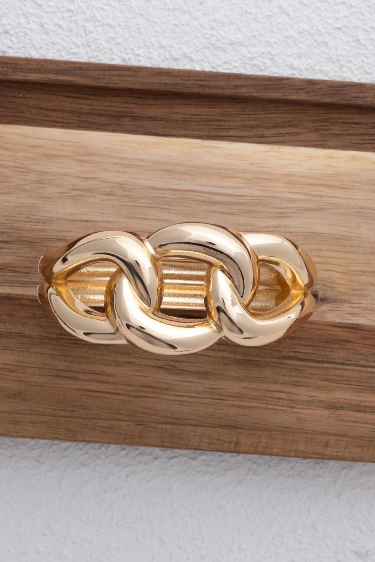 Büyük Kalın Zincir Modelli Kelepçe Bileklik Altın Kaplama 17cm