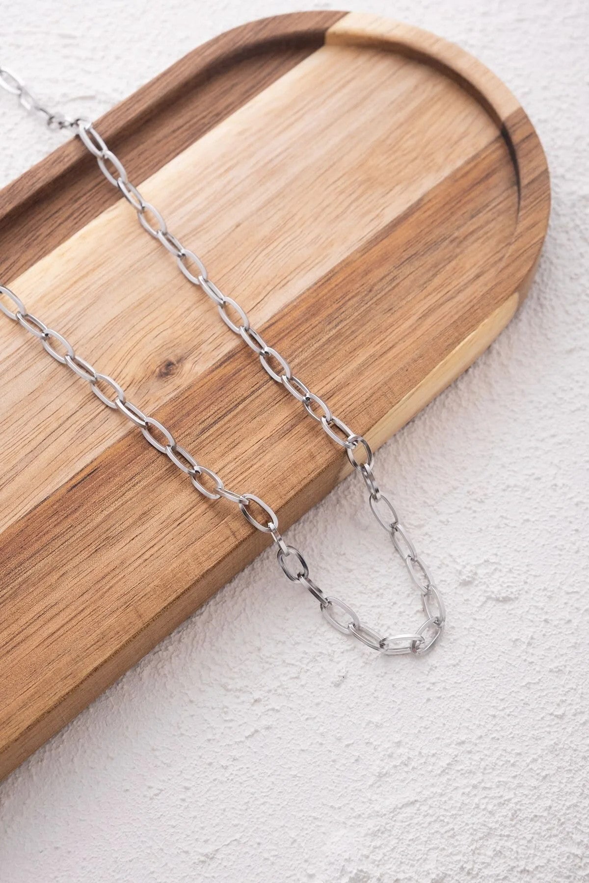 Çelik Ataç Erkek Zincir Kolye 5mm Kararmaz