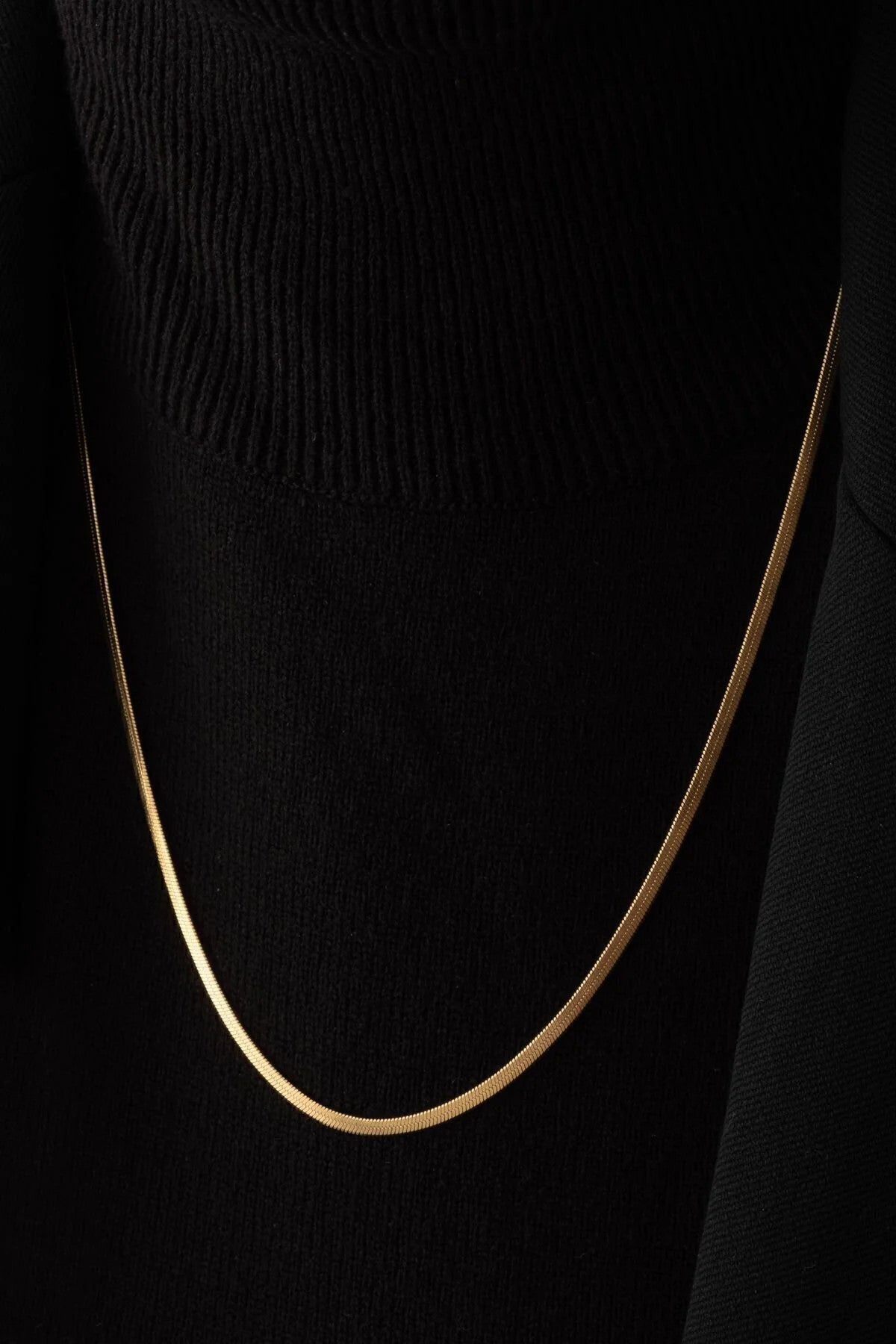 Çelik Ince Italyan Zincir Balık Sırtı Yılan Kolye Kararmaz 60cm/3mm Unisex