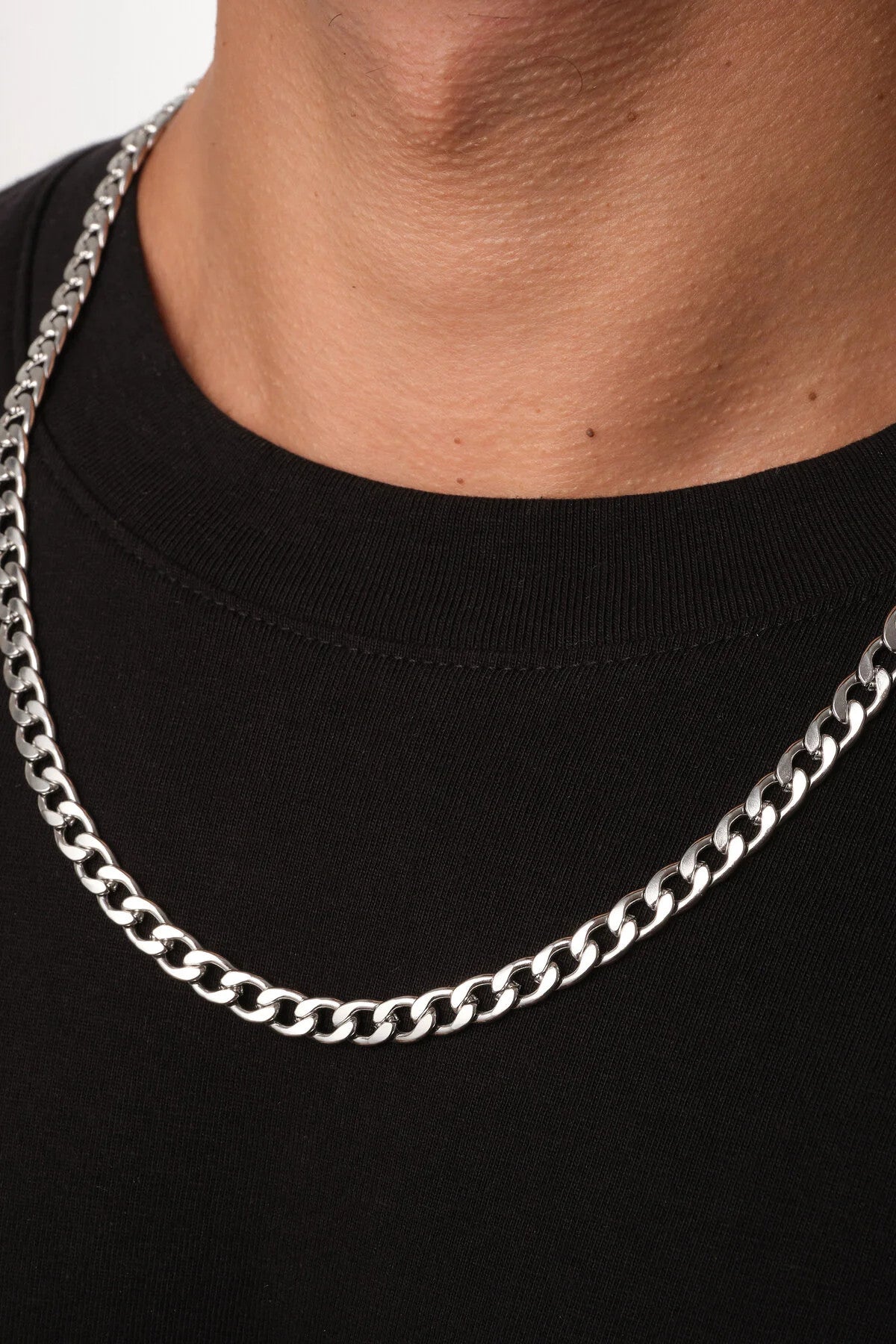 Çelik Gurmet Erkek Zincir Kolye 6mm Kararmaz