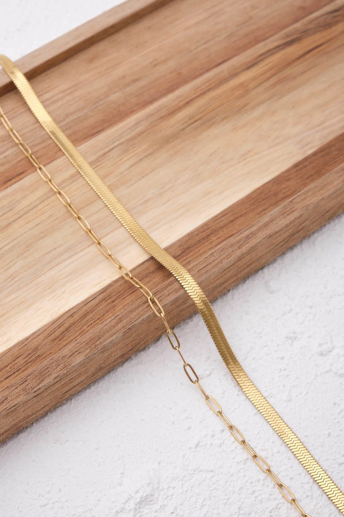 Çelik 2'li Kombin İtalyan ve Ataç Zincir Kolye Minimal Kararmaz 45+5cm