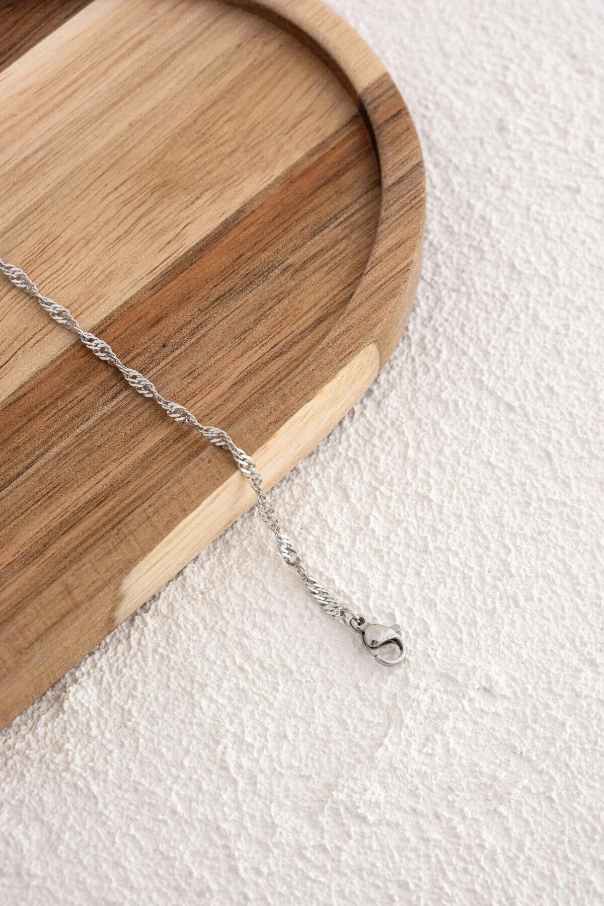 Çelik Singapur Erkek Zincir Bileklik 3mm Kararmaz 20cm