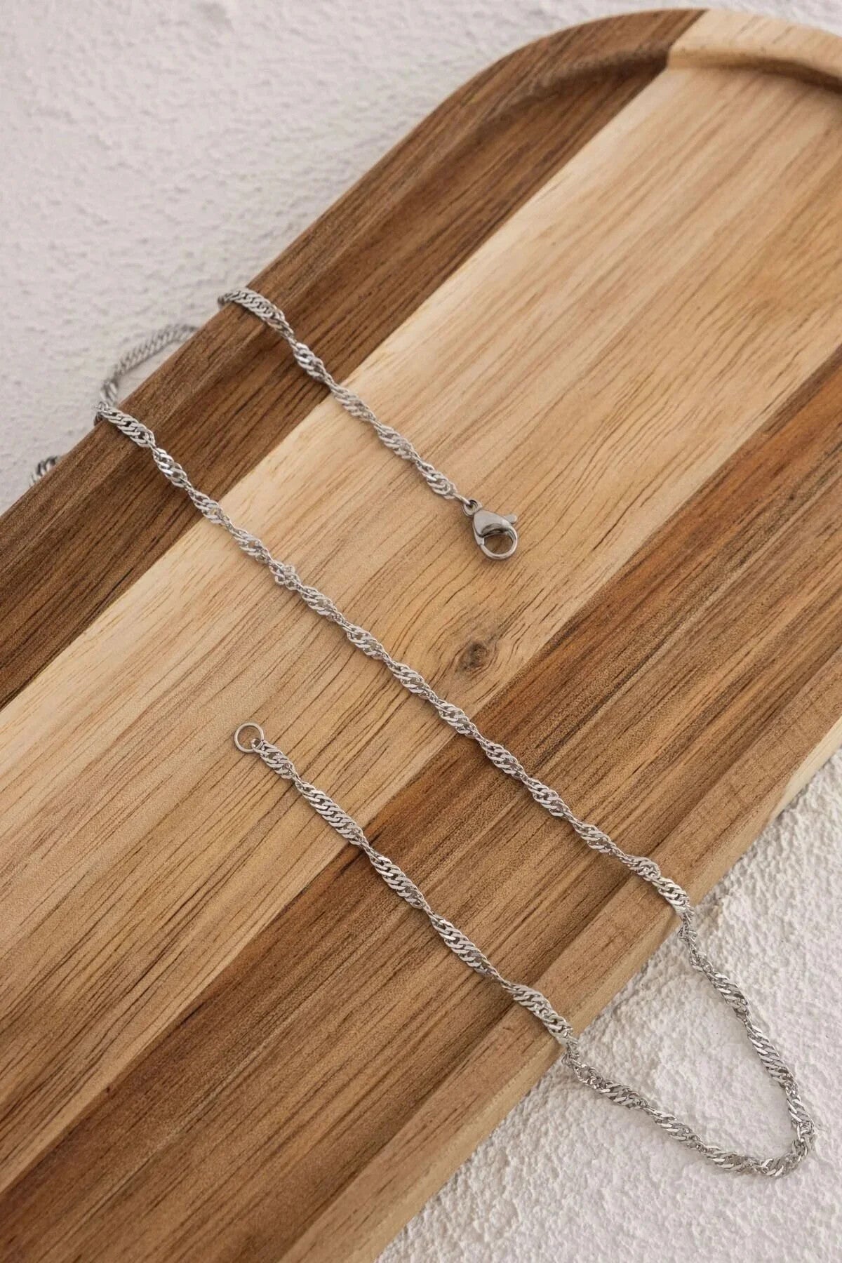 Çelik Singapur Erkek Zincir Kolye 3mm Kararmaz 60cm