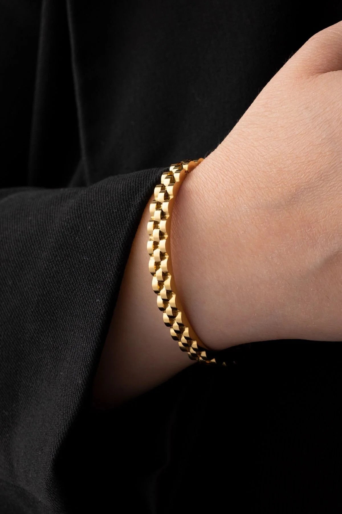 Çelik Saat Kordon Kelepçe Bileklik Kararmaz Gümüş 18cm