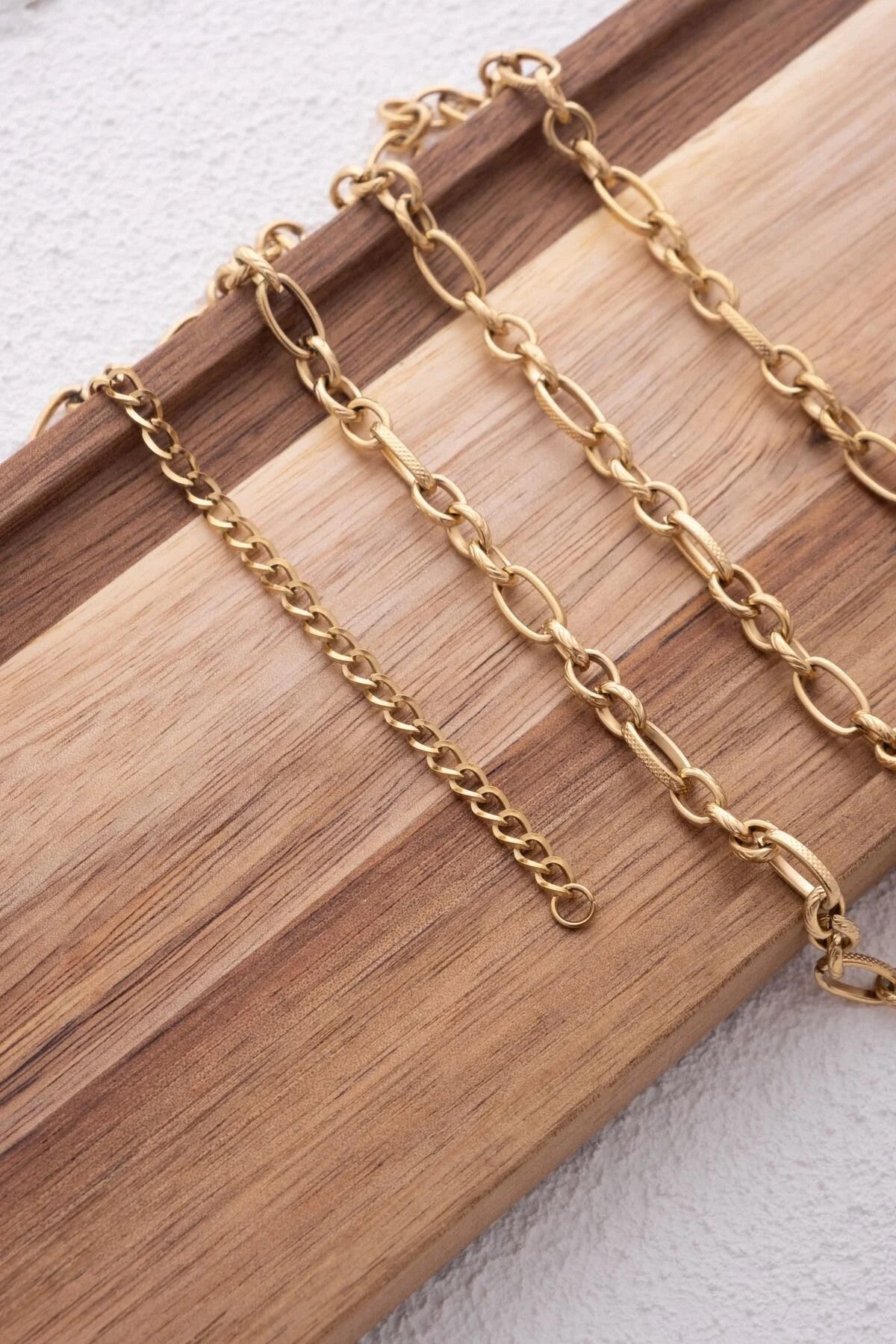 Çelik Oval Halka Ataç Bel Zinciri Günlük Kullanıma Uygun Tıknaz Doku Kablo Zincir 60-75cm 5mm