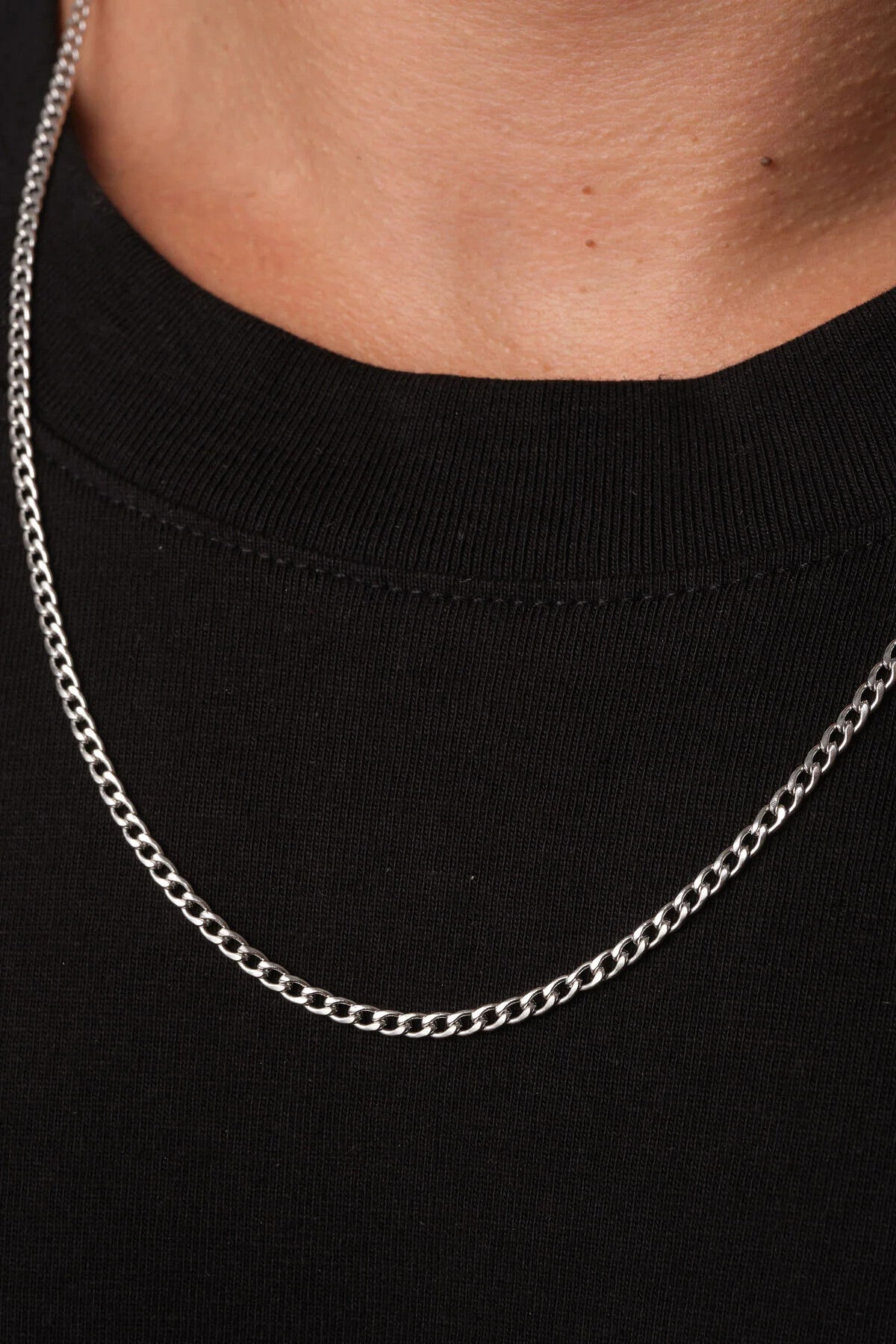 Çelik Gurmet Erkek Zincir Kolye 3mm Kararmaz