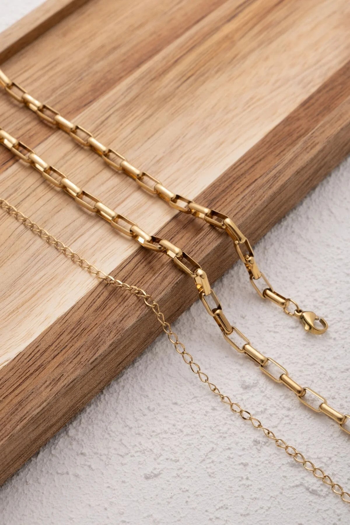 Çelik İnce Dikdörtgen Bel Zinciri Kararmaz 4mm 60+75cm Günlük Kullanıma Uygun