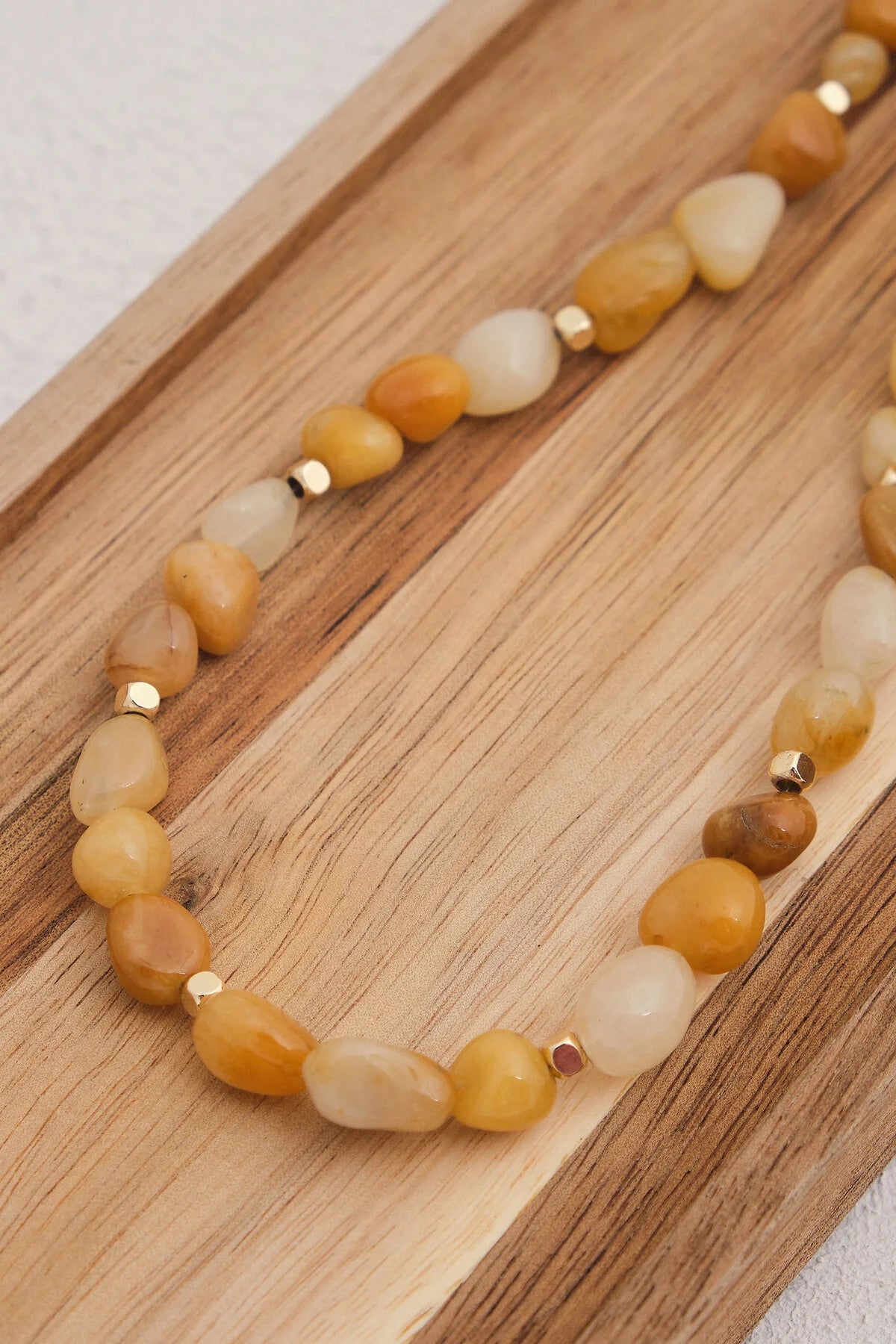 Akik Doğal Taş Kolye 40cm+5cm El İşi Özel Yapım Gerçek Turuncu Akik Taşı