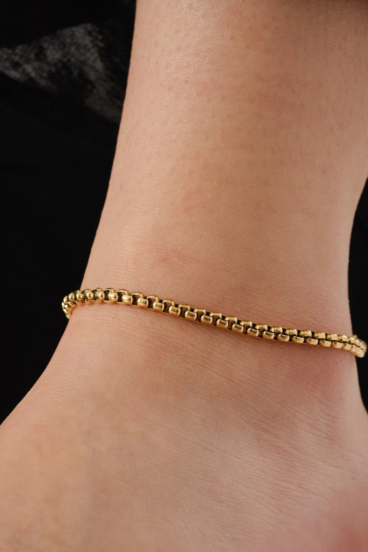 Çelik Top Zincir Halhal Günlük Kullanıma Uygun Yuvarlak Halka Zincir Halhal 3mm 22cm 3cm