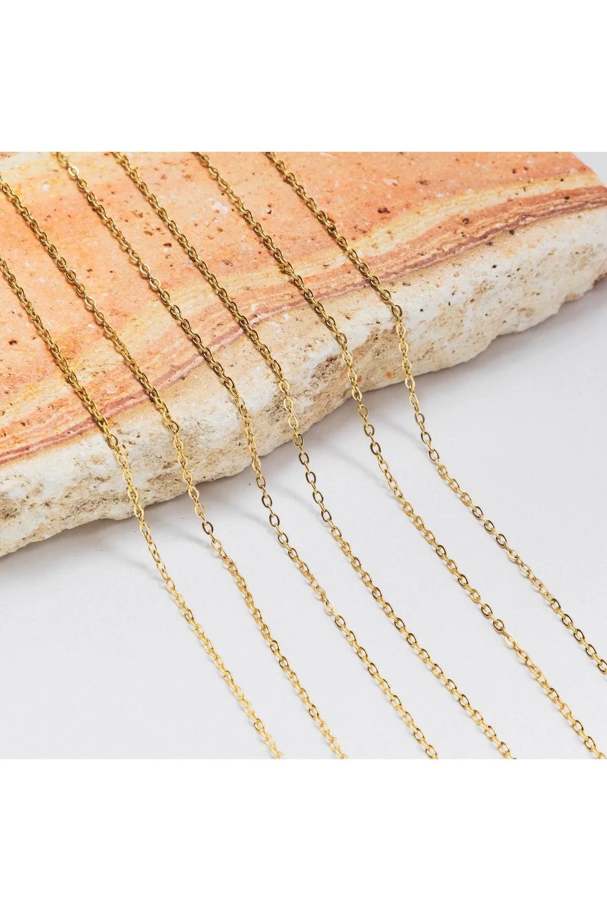 Çelik Forse Klasik Zincir Kolye Kararmaz 1mm Kişiselleştirilebilir Ölçüler Altın, Gümüş, Rose