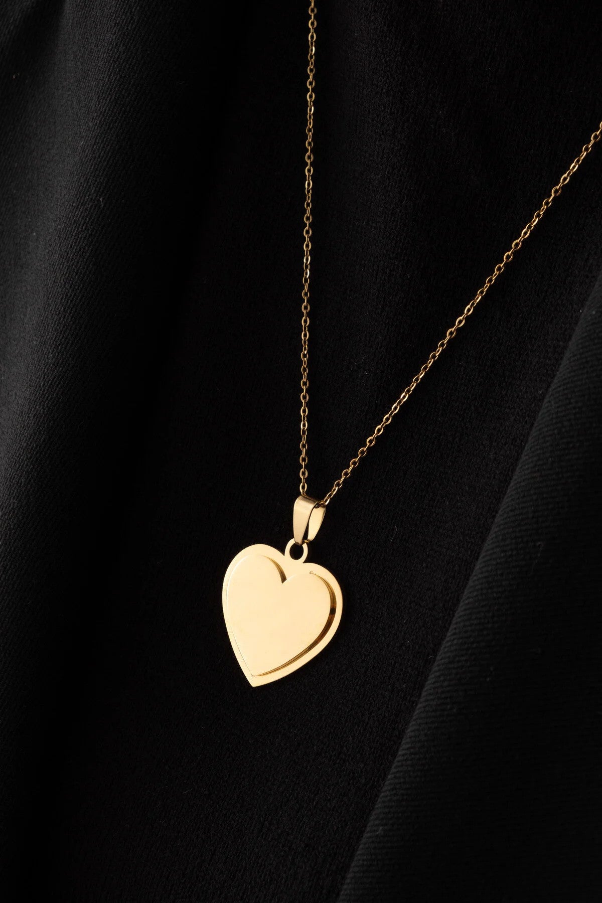 Çelik Kalp Kolye Kararmaz Sevgiliye Hediye