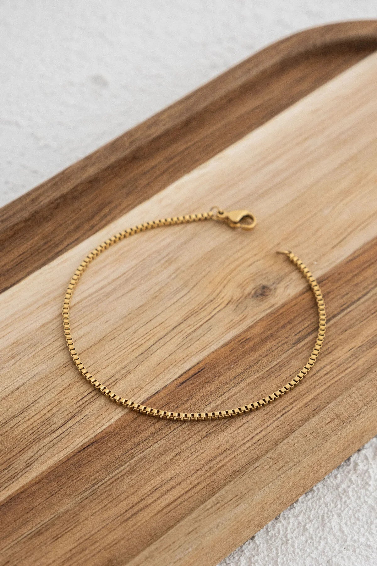 Çelik Kutu Kare Zincir Bileklik İnce Box Küba Zincir 1mm Zarif Minimal 17cm+4cm&21cm