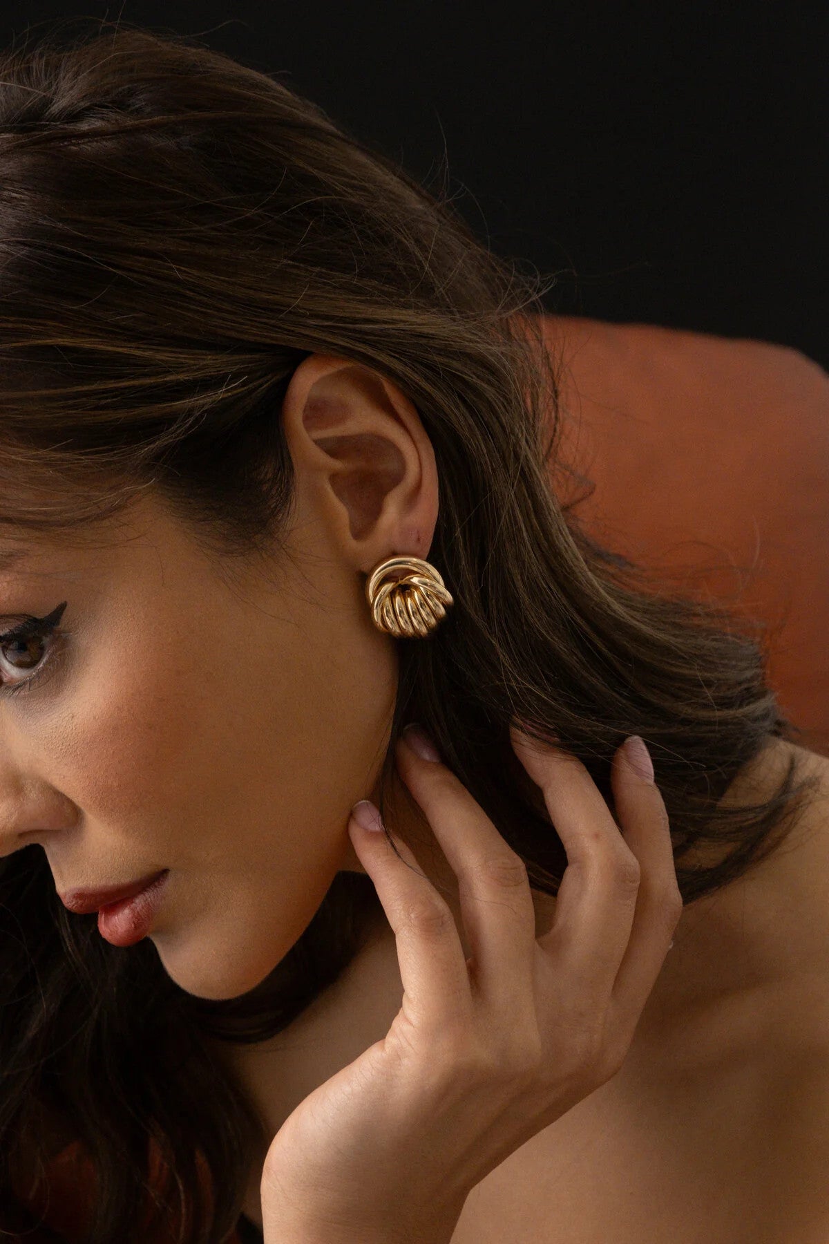 Halka Sarmal Küpe Altın Renk Yeni Sezon Boru Küpe 2cm