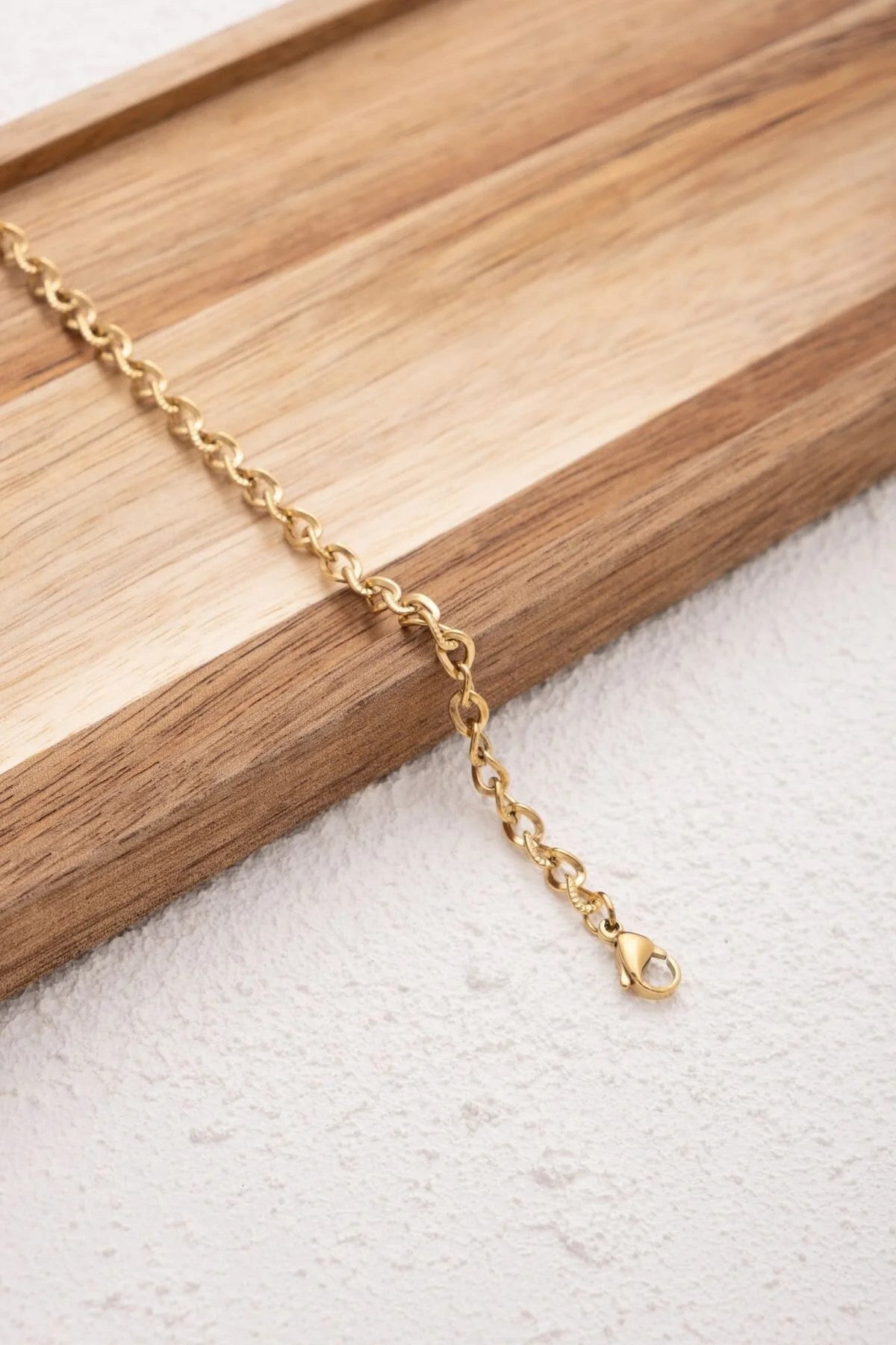 Çelik Dokulu Zincir Bileklik 4mm Minimal İnce İç İçe Geçmeli Halkalar 17cm+4cm&21cm