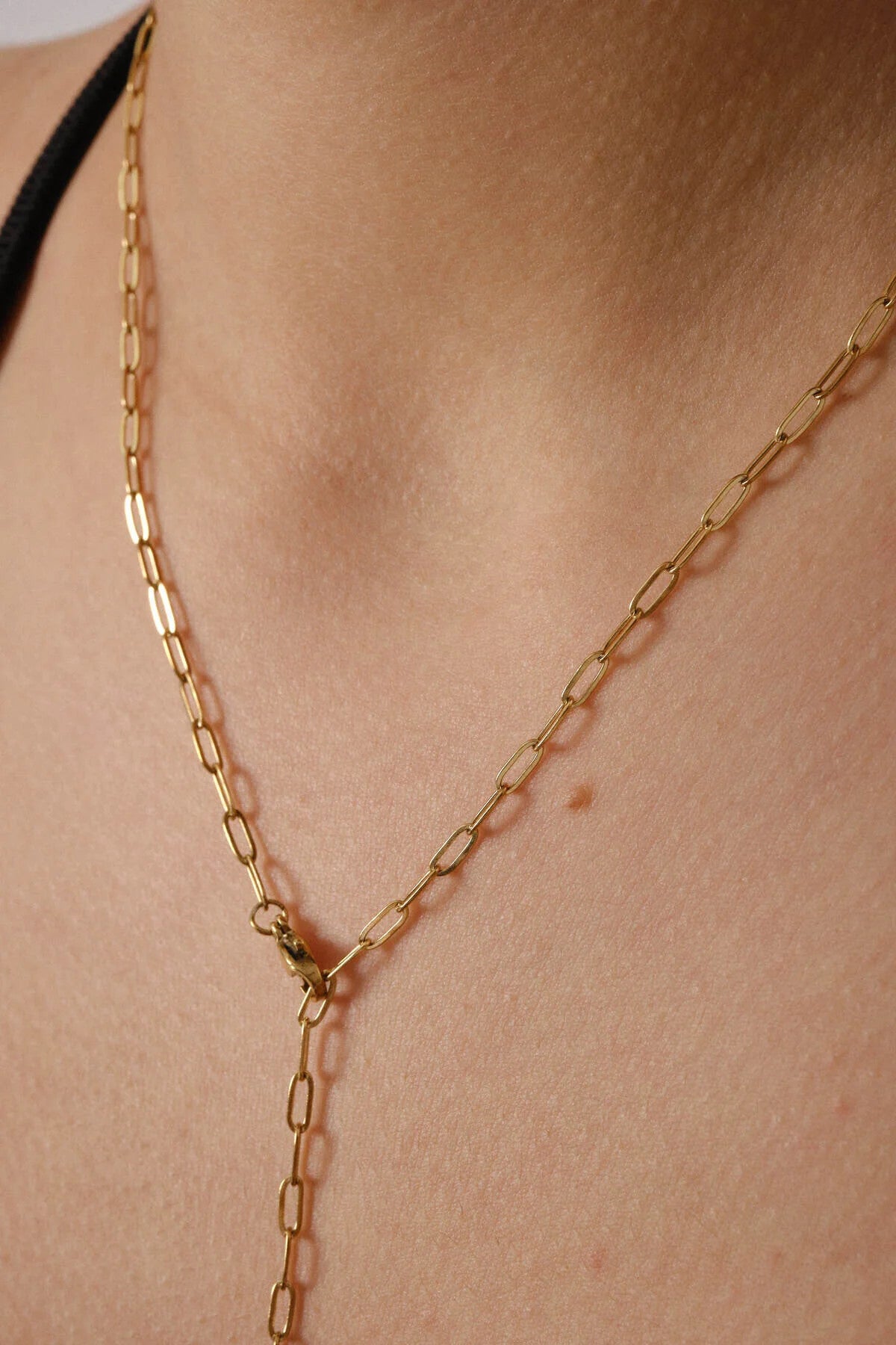 Çelik Ataç Y Kolye Dekolte Kolye 2mm Zarif Minimal 50cm