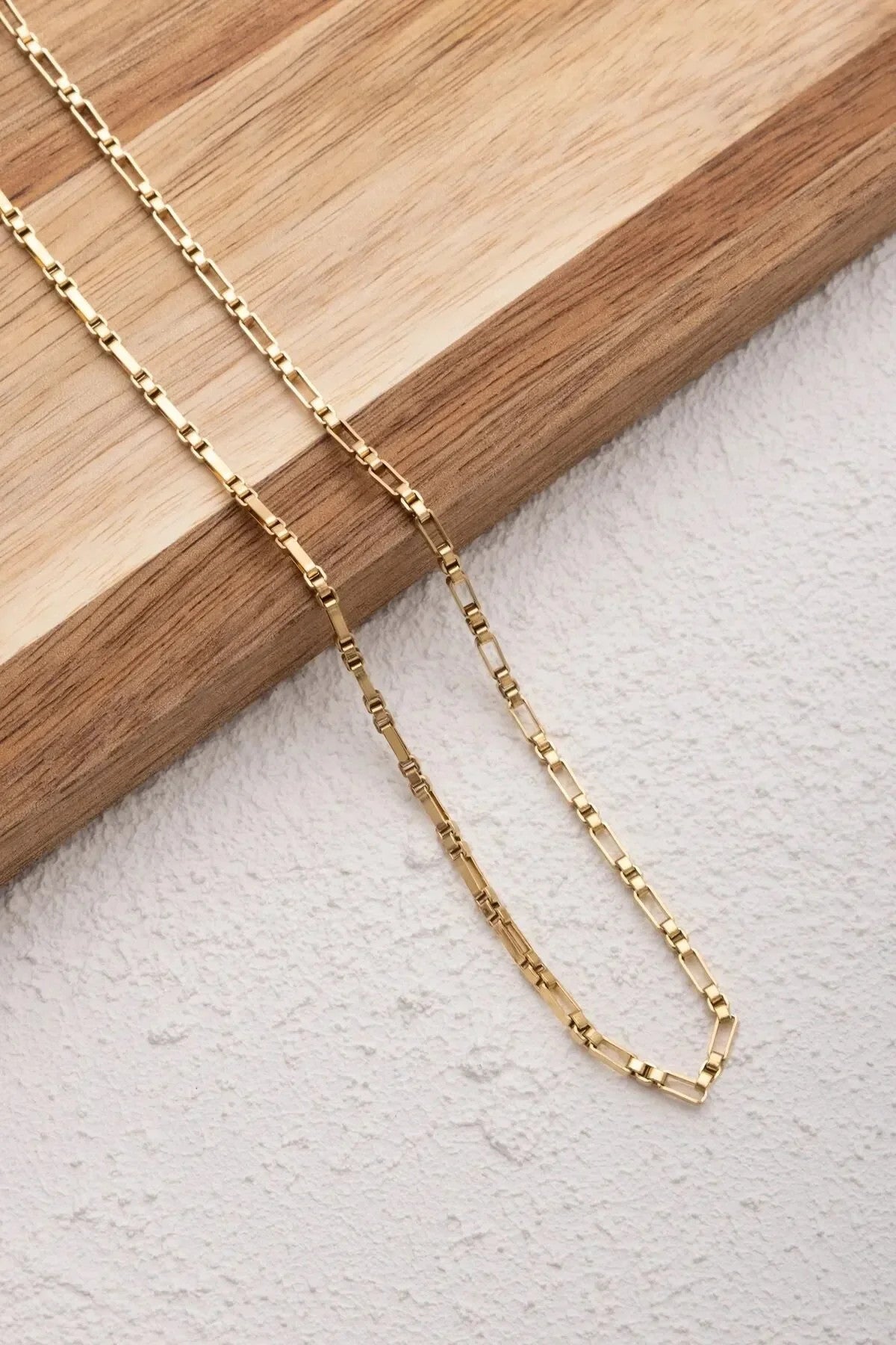 Çelik Dikdörtgen Kare Erkek Kolye 2mm Kararmaz