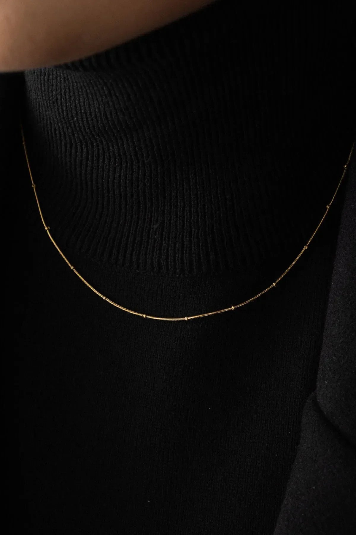 Çelik Topçuklu Ince Balık Sırtı Yılan Zincir Kolye Ince Italyan Zinciri 1mm Zarif Minimal Kombinlik