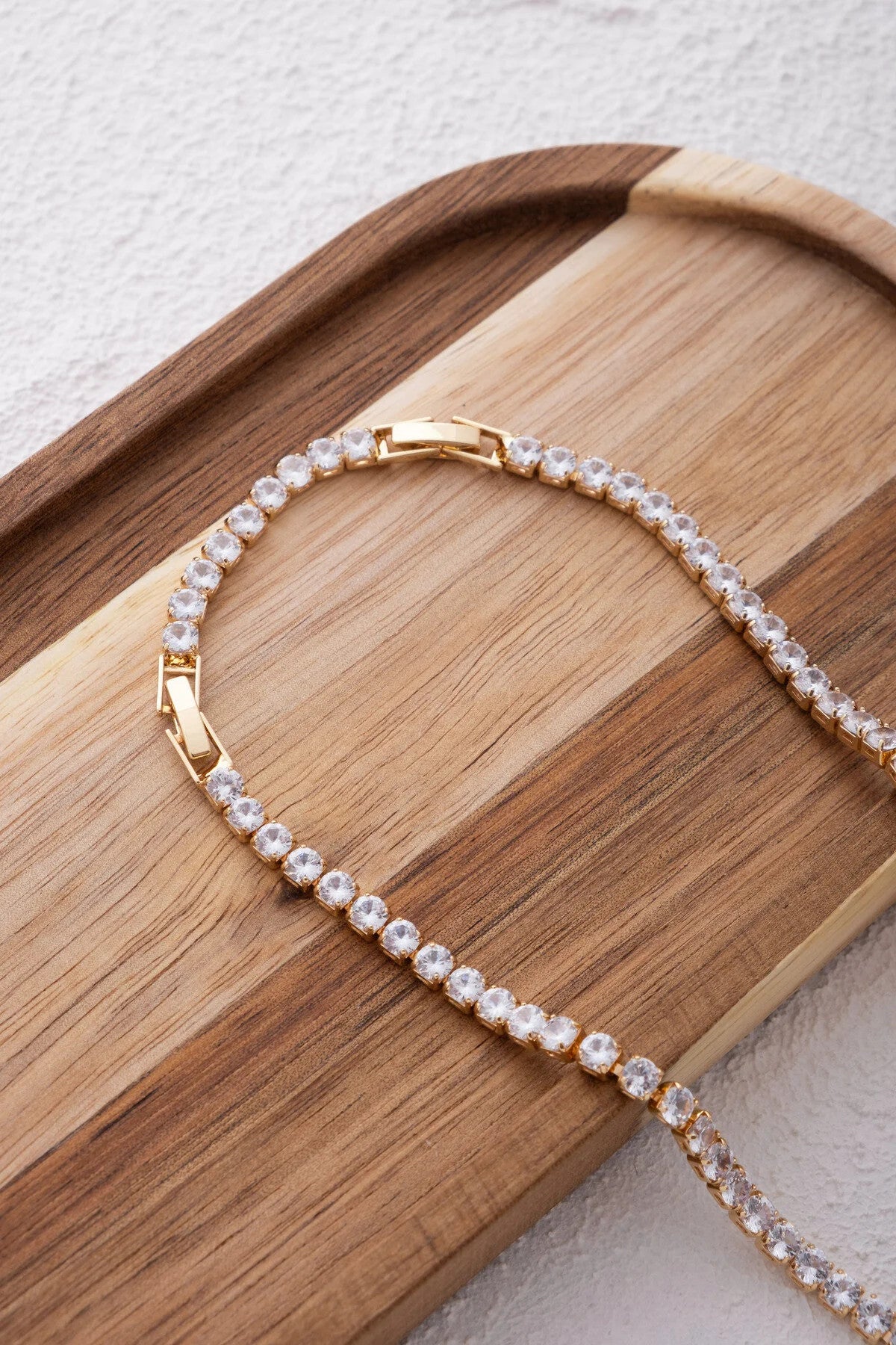 Vıp Seri Su Yolu Kolye Tek Taş Sıralı Suyolu Choker