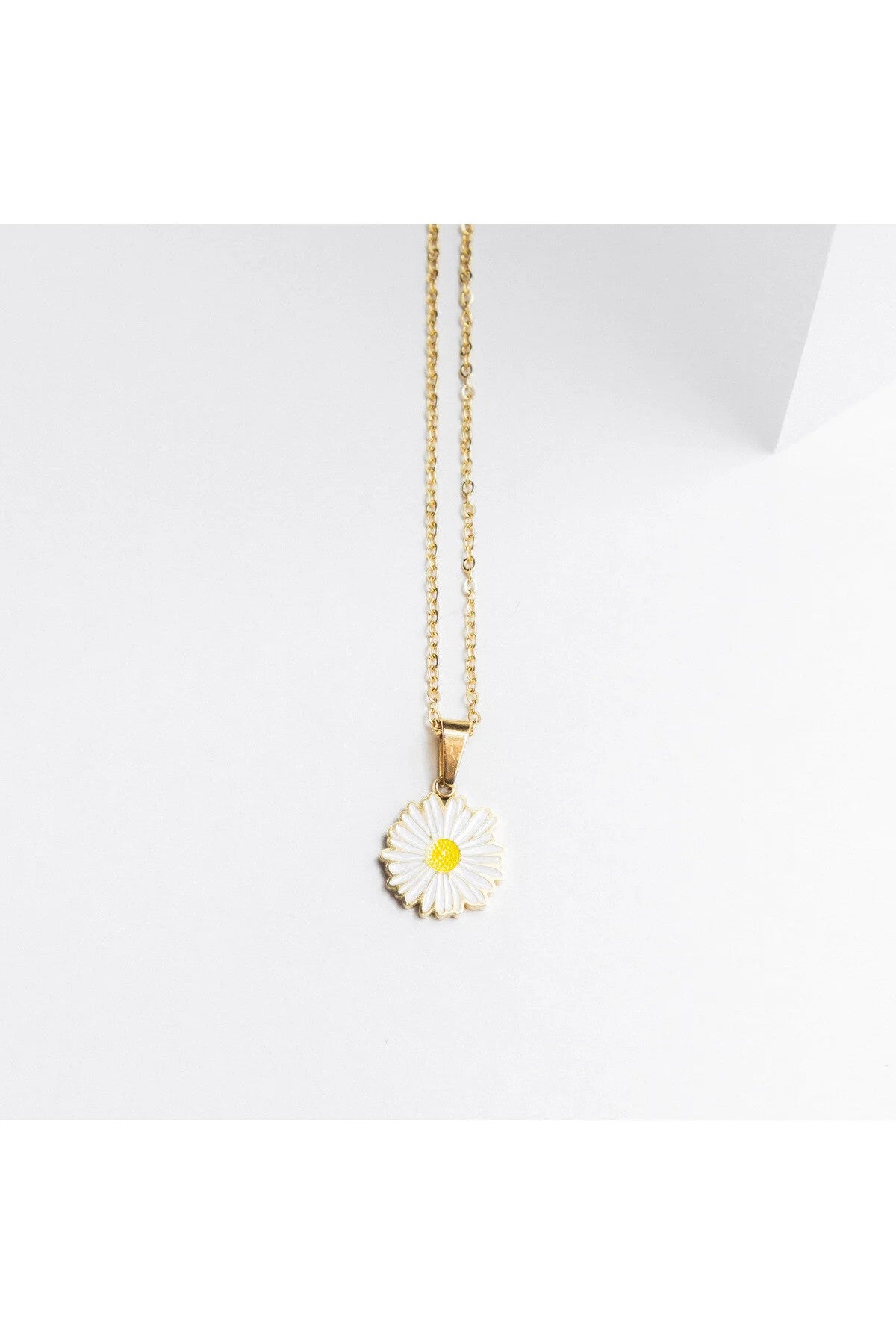 Çelik Mineli Papatya Kolye Kararmaz