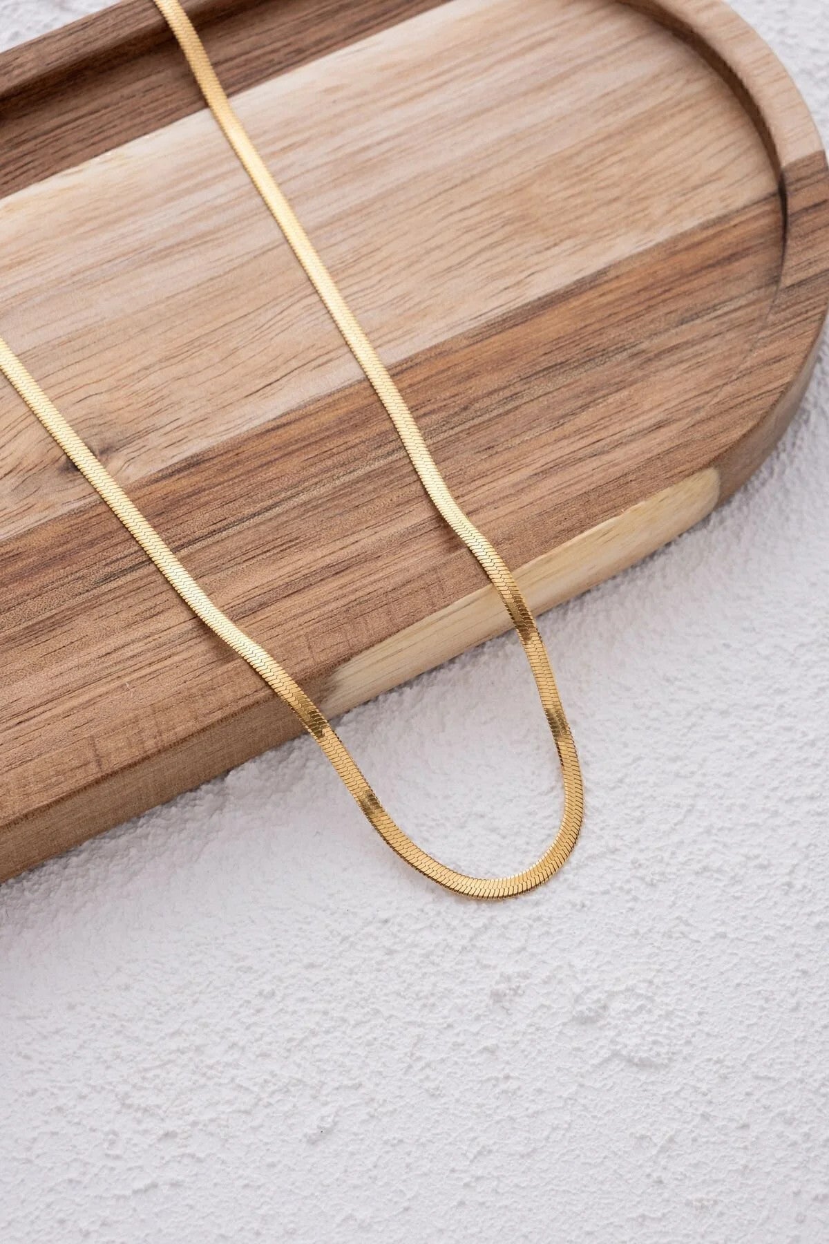 Çelik Ince Italyan Zincir Balık Sırtı Yılan Kolye Kararmaz 60cm/3mm Unisex