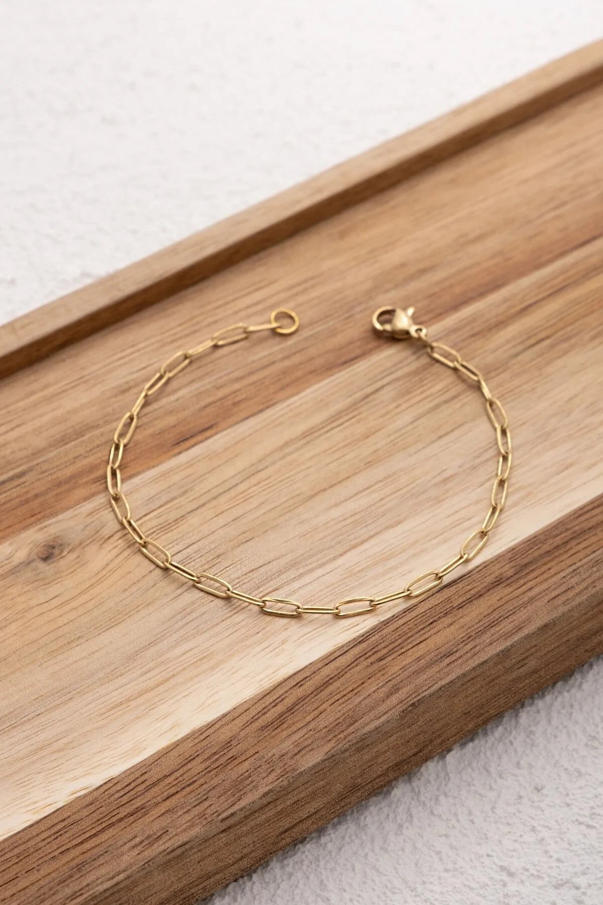 Çelik Ataç Oval Halka Zincir Bileklik Günlük Kullanıma Uygun Kararmaz Kablo Zincir 2mm 17cm+4cm&21cm