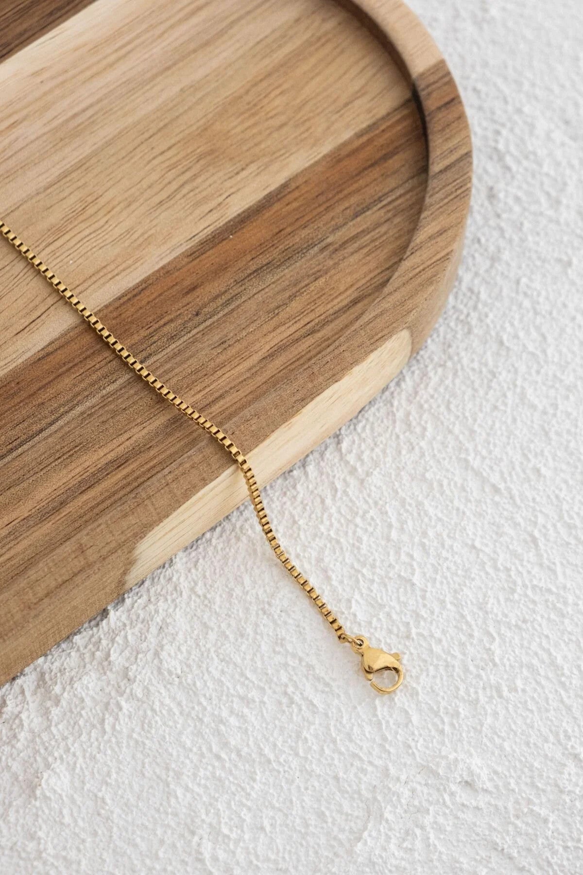 Çelik Kutu Kare Zincir Kolye İnce Box Küba Zincir 1mm Zarif Minimal