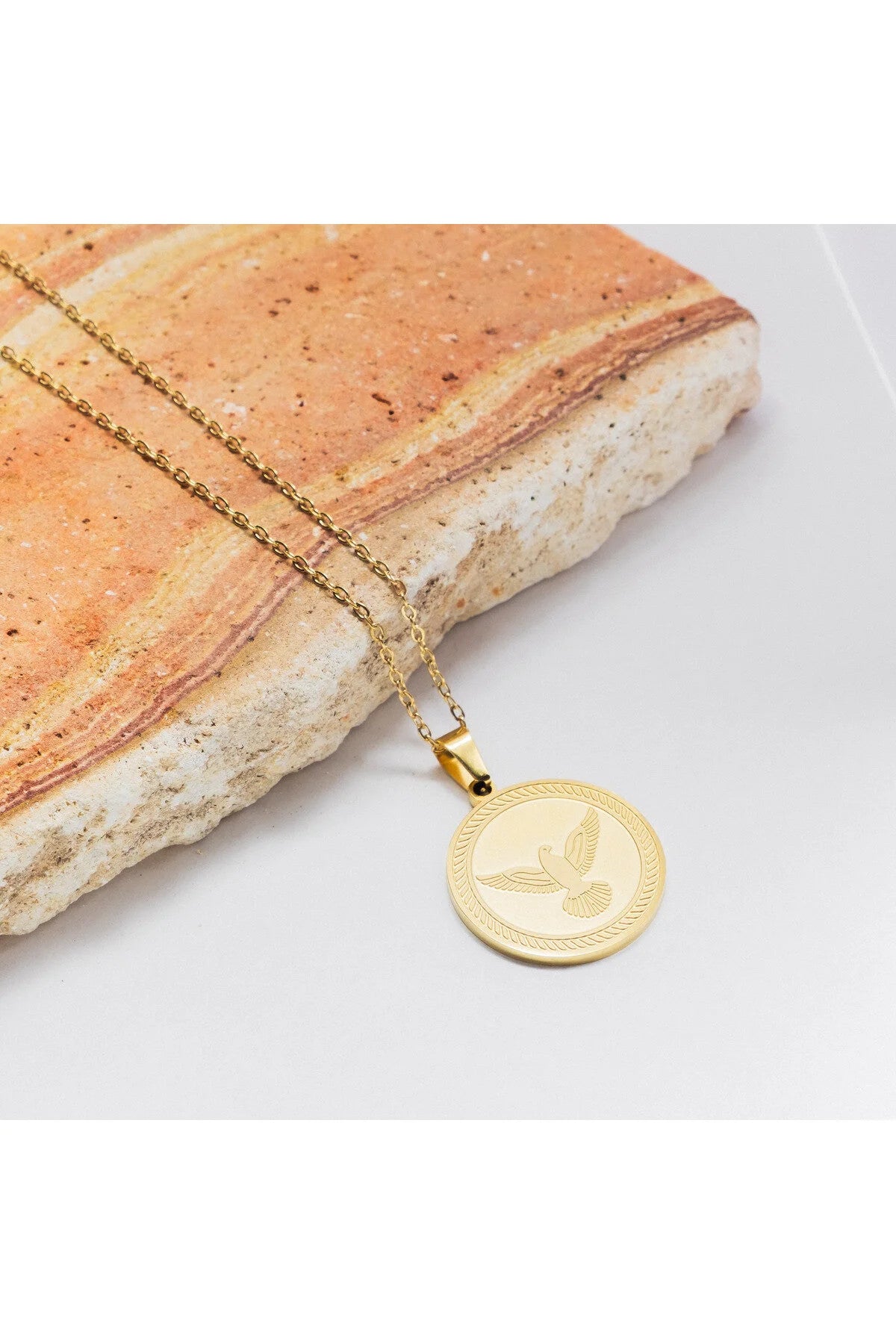 Çelik Kartal Madalyon Kolye