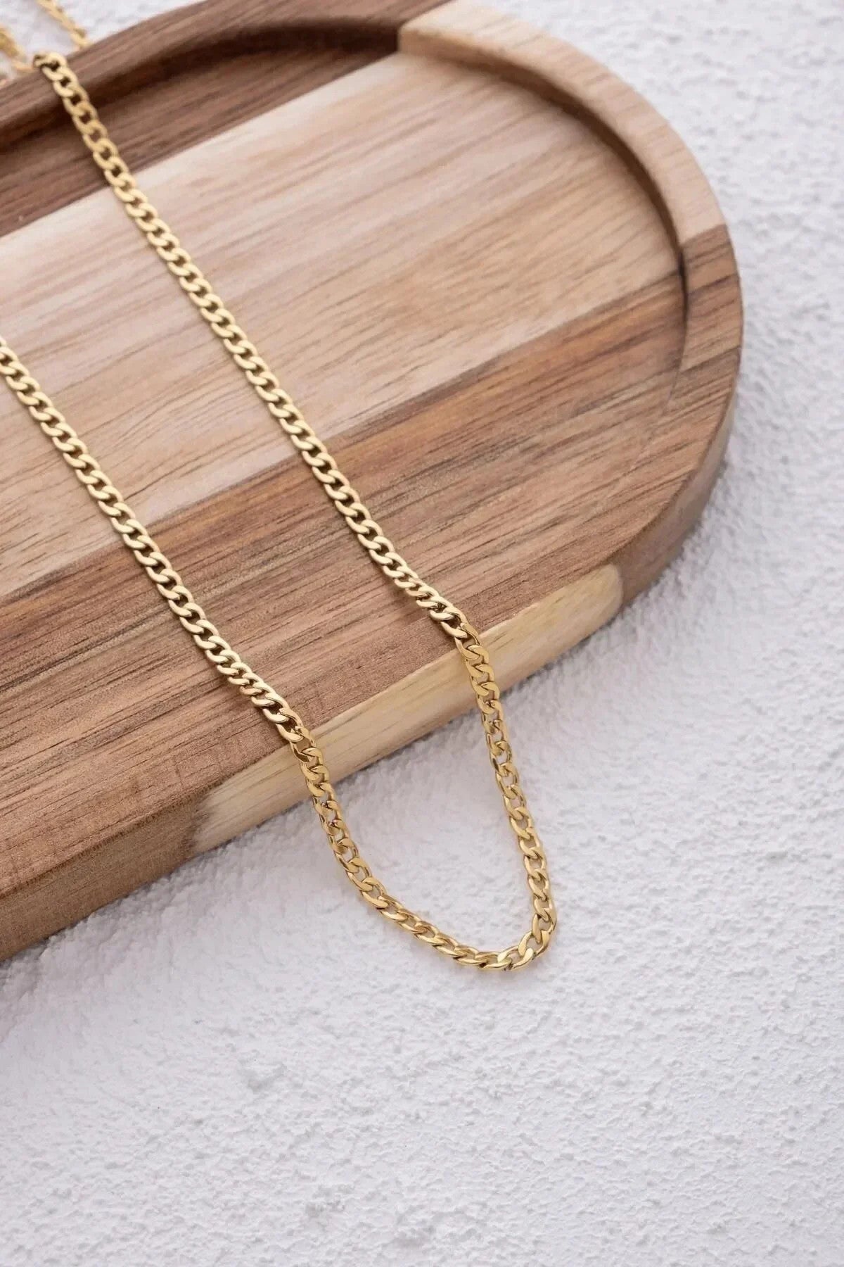 Çelik Gurmet Erkek Zincir Kolye 3mm Kararmaz