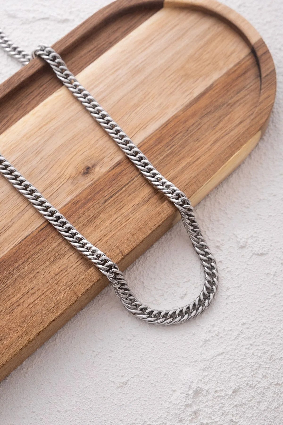 Çelik Almak Gurmet Zincir Kolye Miami Büyük Küba Kolye 6mm Kararmaz