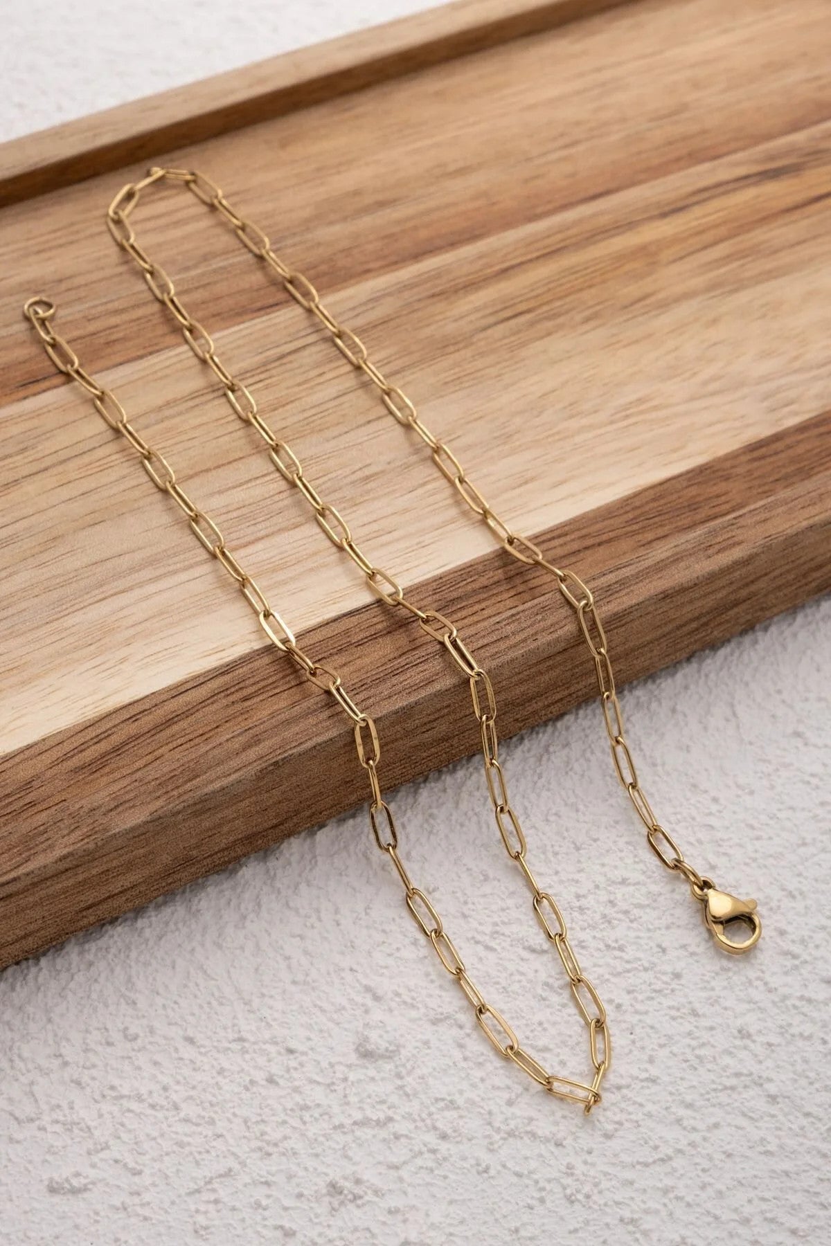 Çelik Ataç Oval Halka Zincir Kolye Günlük Kullanıma Uygun Kararmaz Kablo Zincir Kolye 2mm