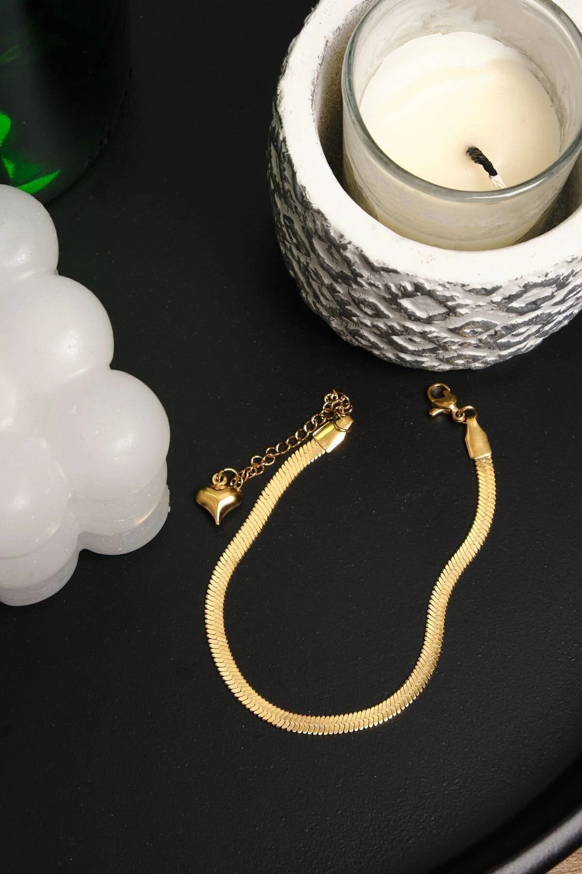 Çelik İtalyan Zinciri Bileklik 18cm+5cm Kararmaz