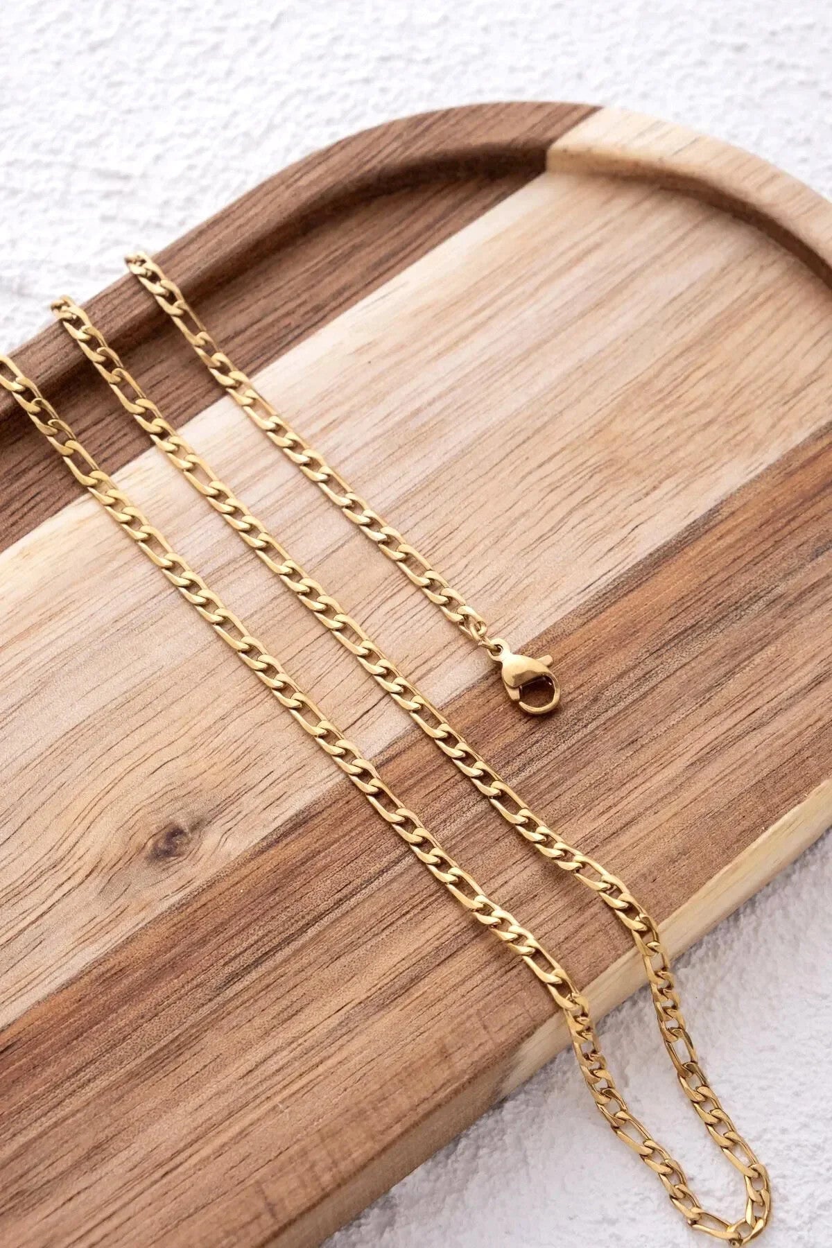 Çelik Figaro Zincir Erkek Kolye 3mm Kararmaz