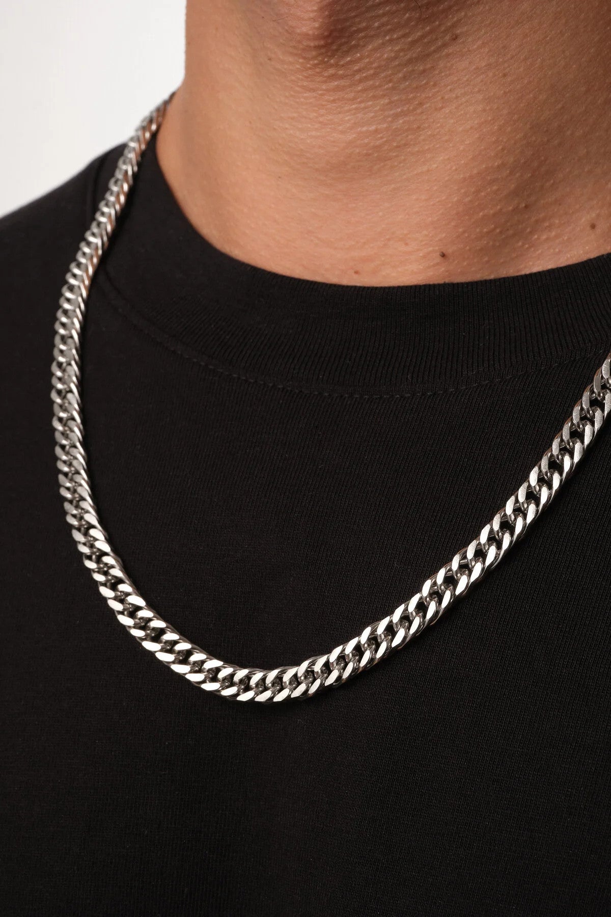 Çelik Almak Gurmet Erkek Zincir Kolye 6mm Kararmaz