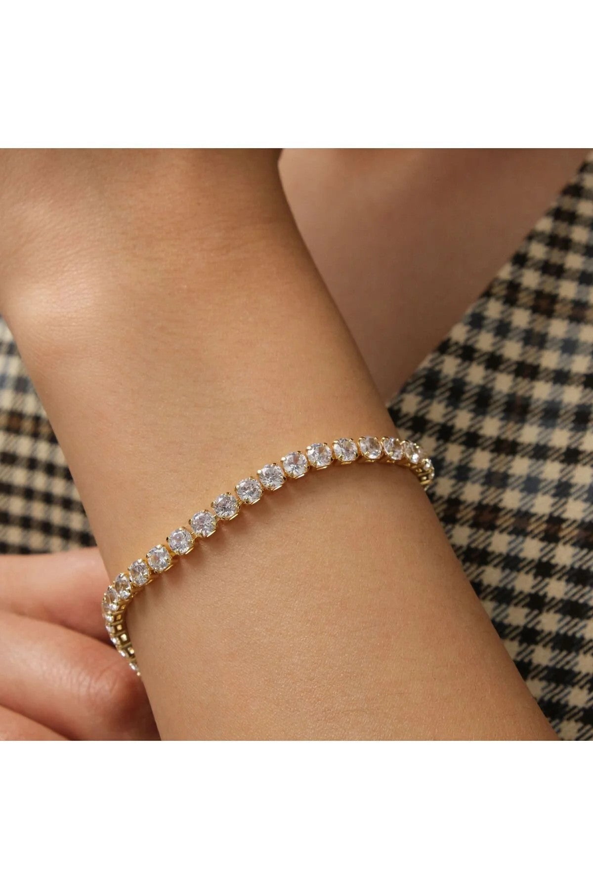 Vıp Seri Su Yolu Bileklik Tek Taş Sıralı Suyolu Bilezik