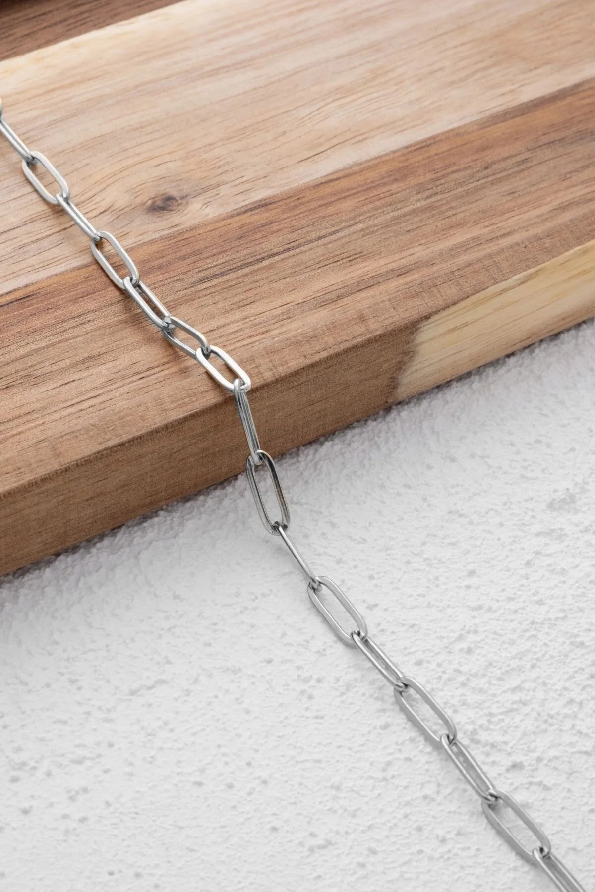 Çelik Ataç Erkek Zincir Bileklik 4mm Kararmaz 20cm